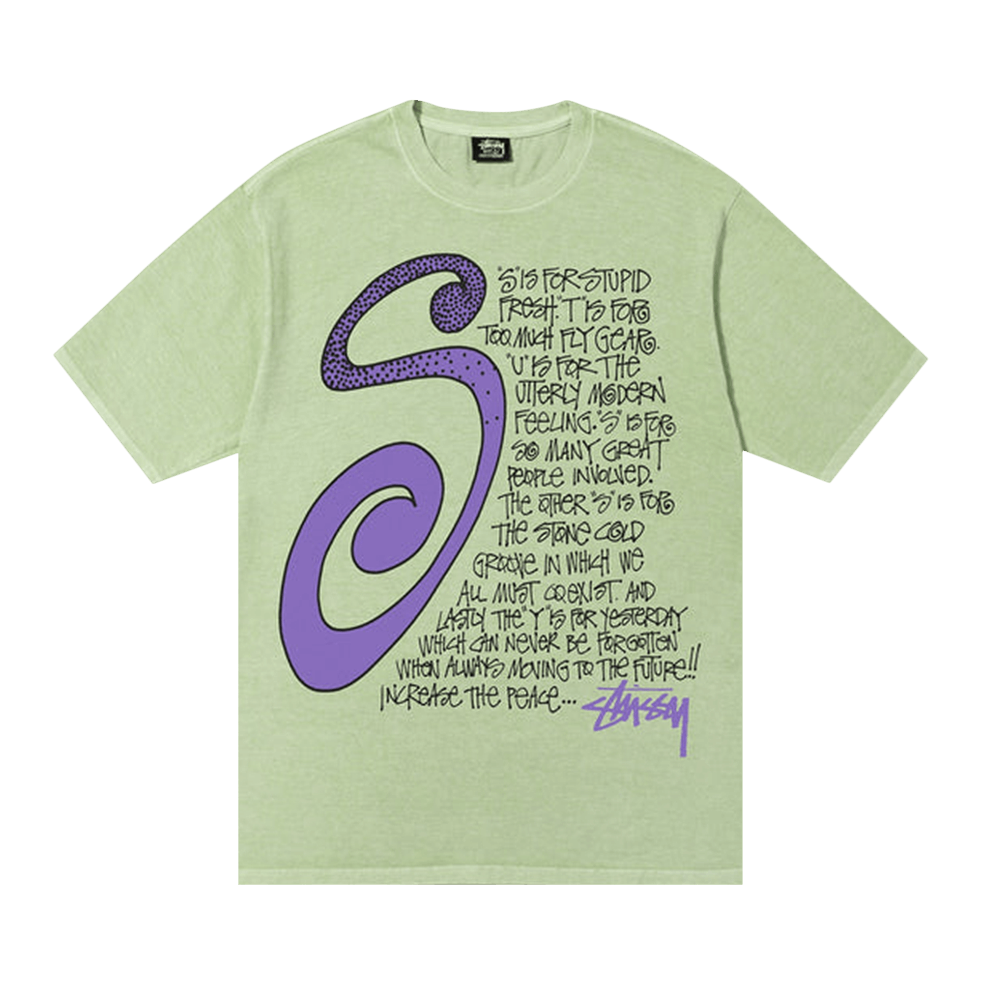 Stussy S Talk Pigment Dyed Tee 'Sage'