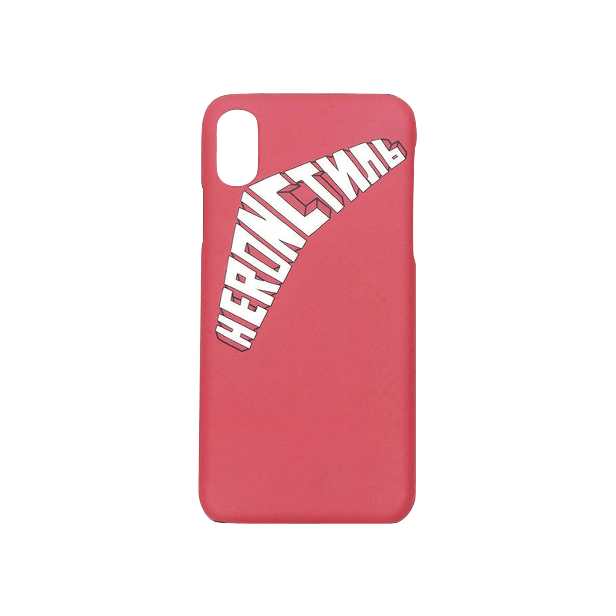 Heron Preston Style Logo iPhone XS Cover 'Fuchsia/White'