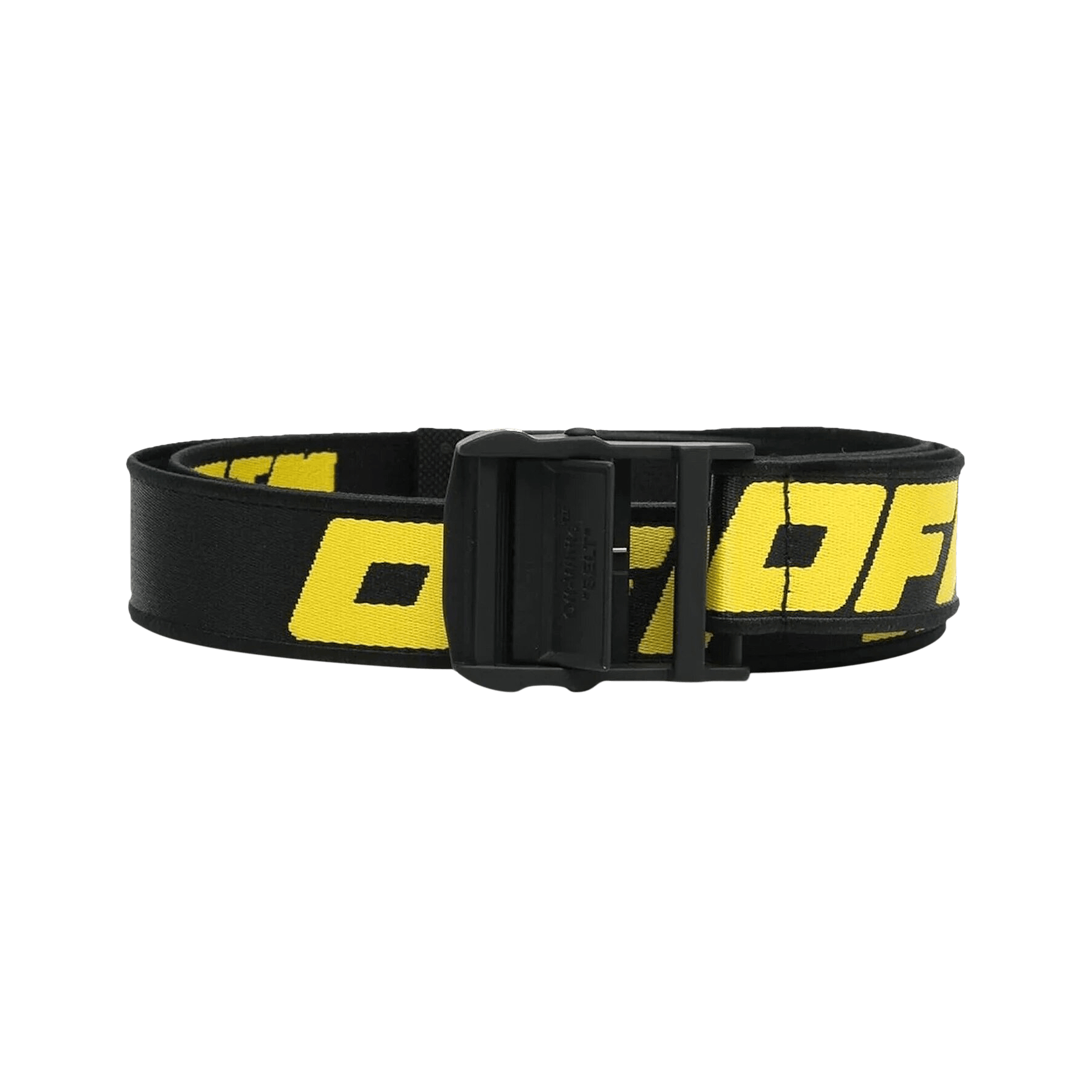 Pre-owned Off-white Tape Industrial Belt 'black/yellow'