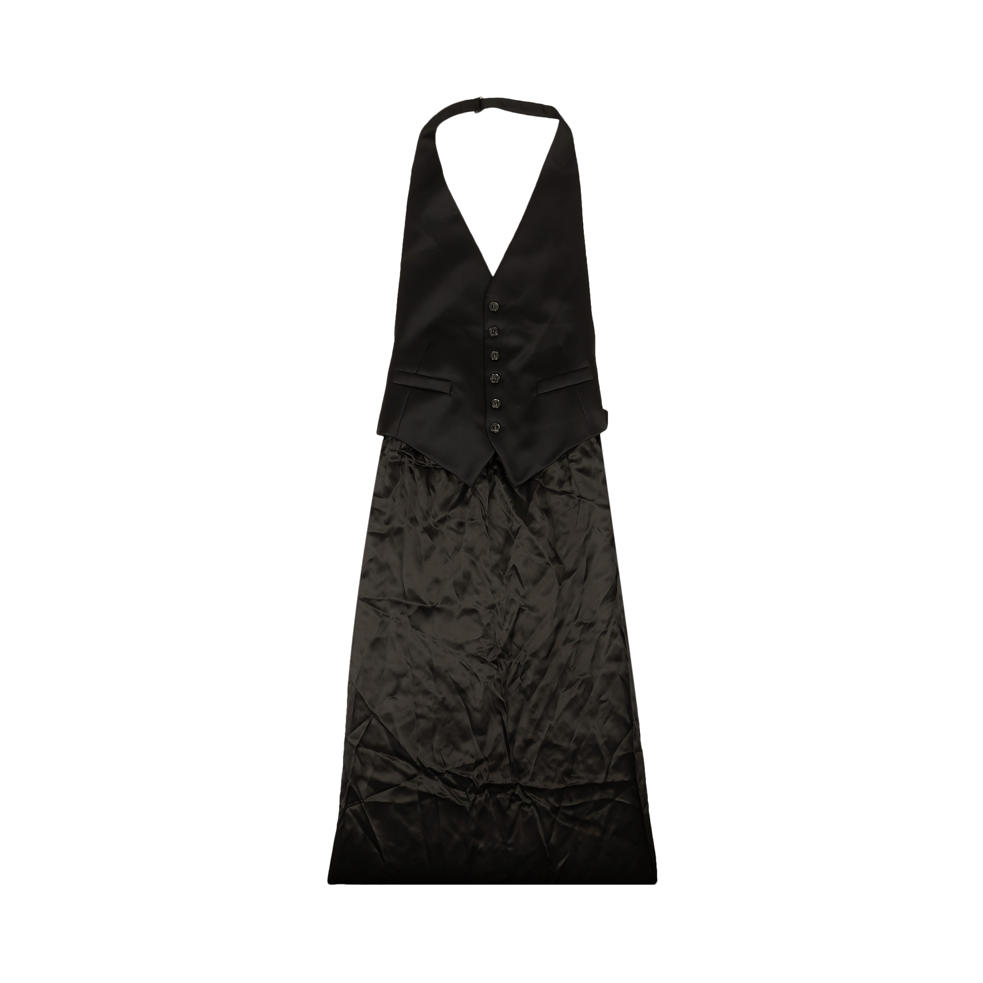 Pre-owned Mm6 Maison Margiela Halter Vest Dress 'black'