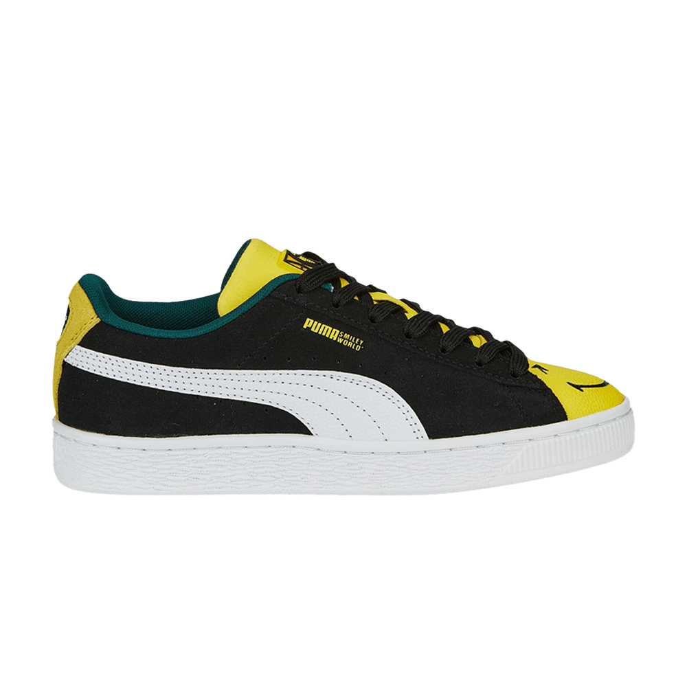 Pre-owned Puma Smileyworld X Suede Big Kid 'black Vibrant Yellow'
