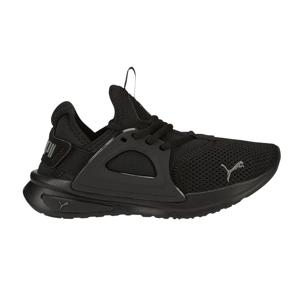 Pre-owned Puma Softride Enzo Evo Big Kid 'black Castlerock'