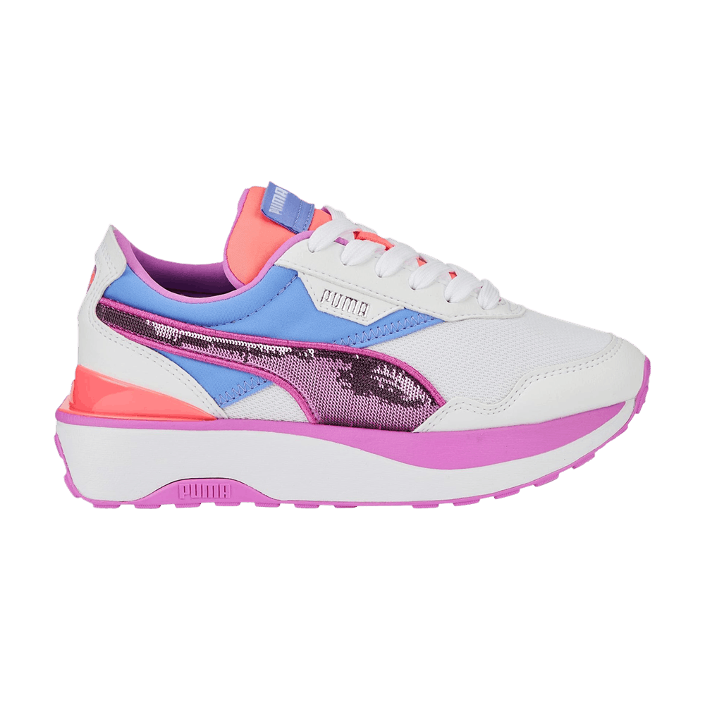 Pre-owned Puma Cruise Rider Big Kid 'glitzy' In White