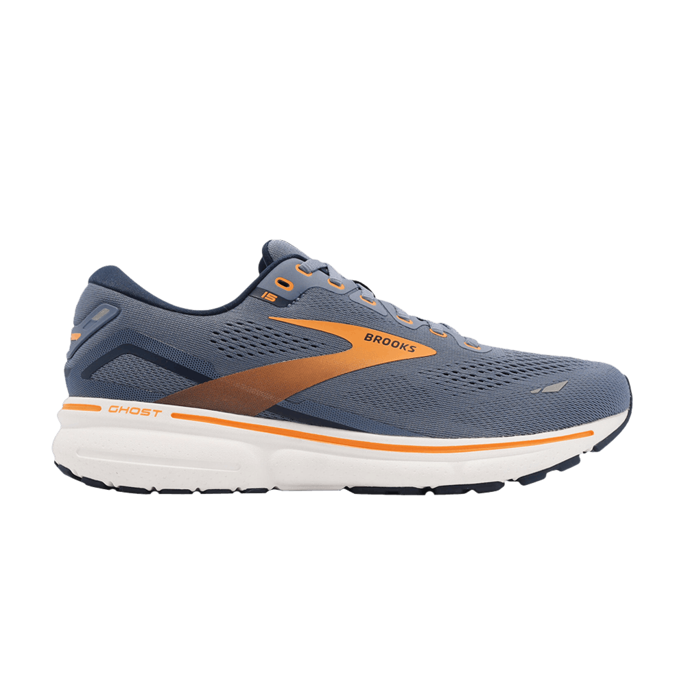 Pre-owned Brooks Ghost 15 'flintstone Orange Pop' In Grey