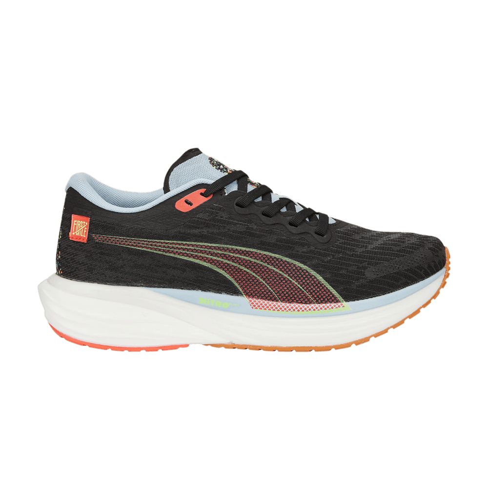 Pre-owned Puma First Mile X Wmns Deviate Nitro 2 'black Fizzy Apple'