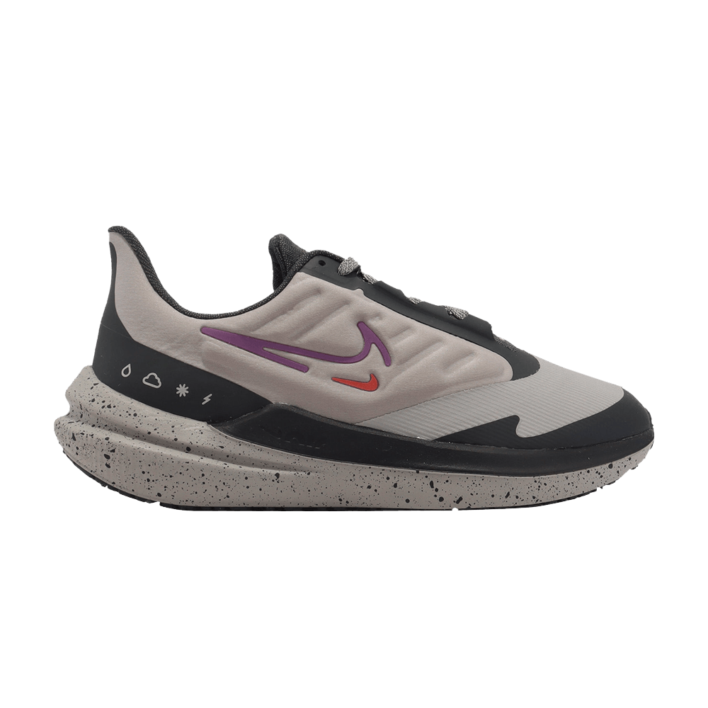 Pre-owned Nike Wmns Air Winflo 9 Shield 'cobblestone Vivid Purple' In Grey