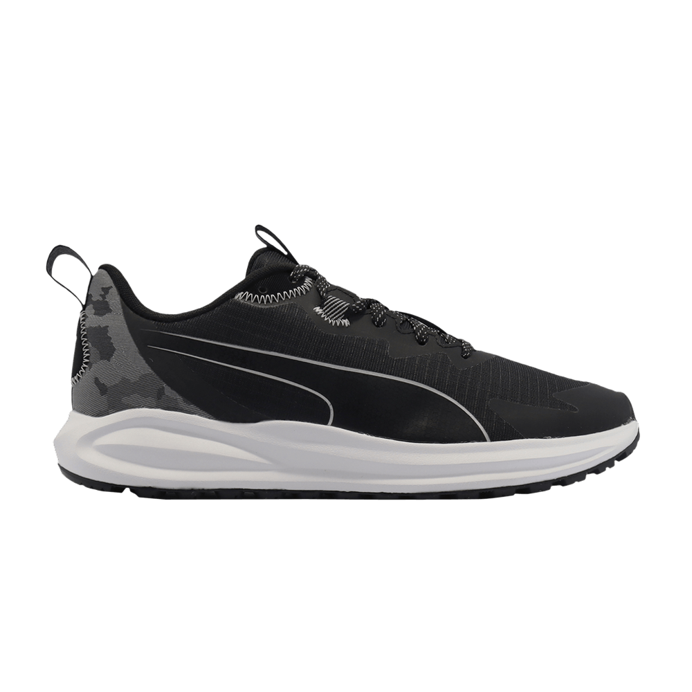Pre-owned Puma Twitch Runner Trail Winter 'black Silver'