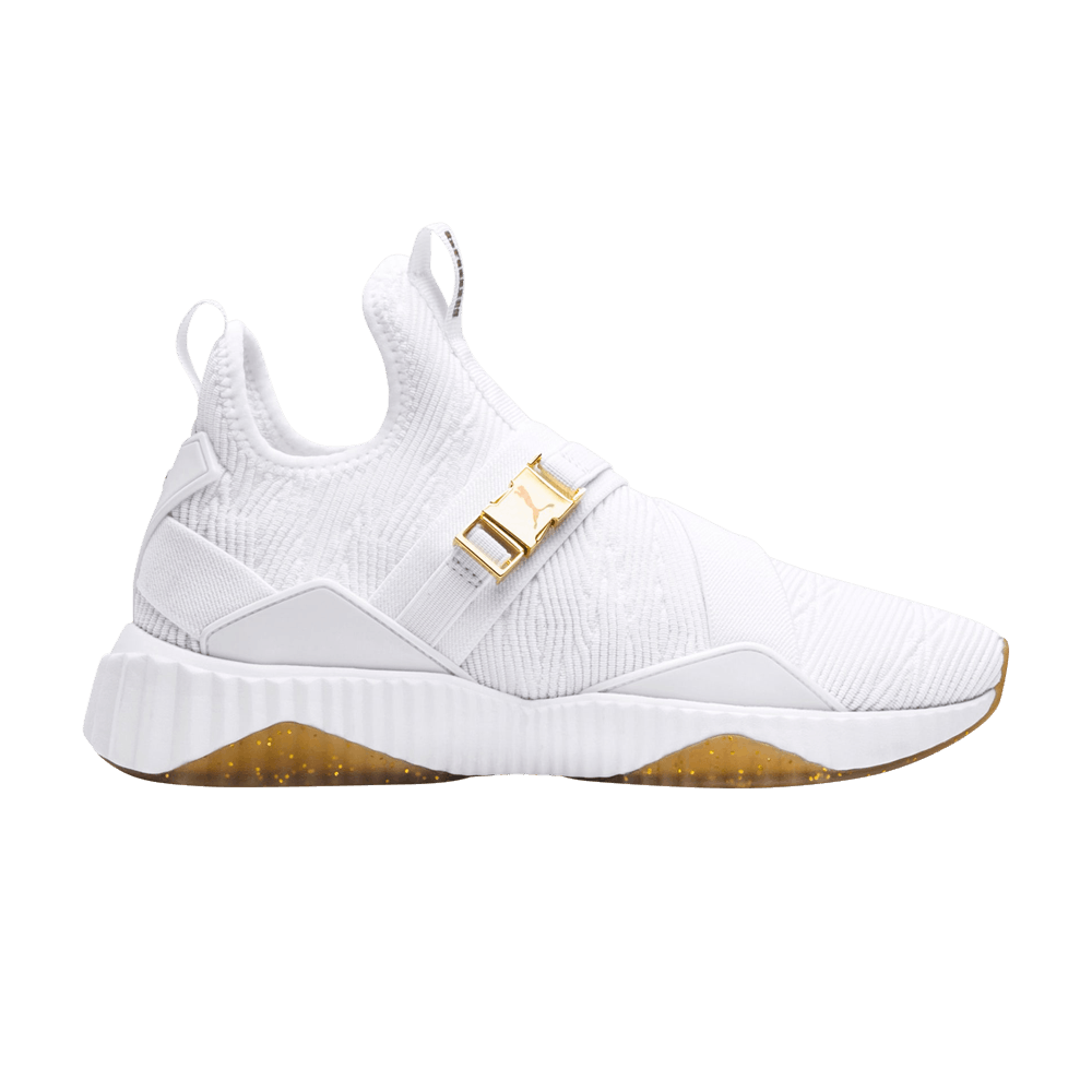 Pre-owned Puma Wmns Defy Varsity Mid 'white Metallic Gold'