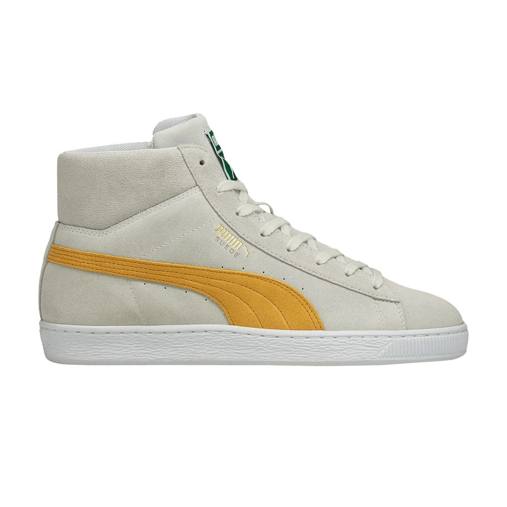 Pre-owned Puma Suede Mid 21 'white Mineral Yellow' In Cream