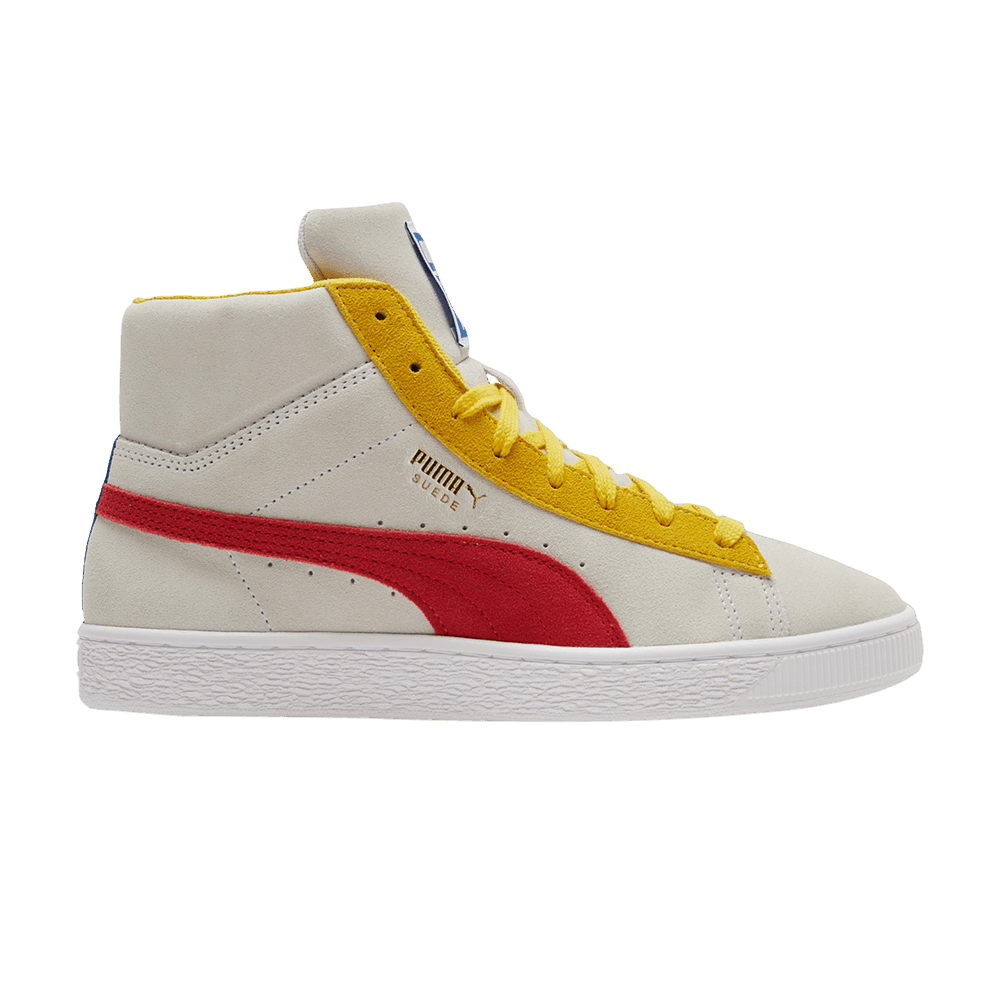 Pre-owned Puma Suede Mid 21 'white Red Lemon'