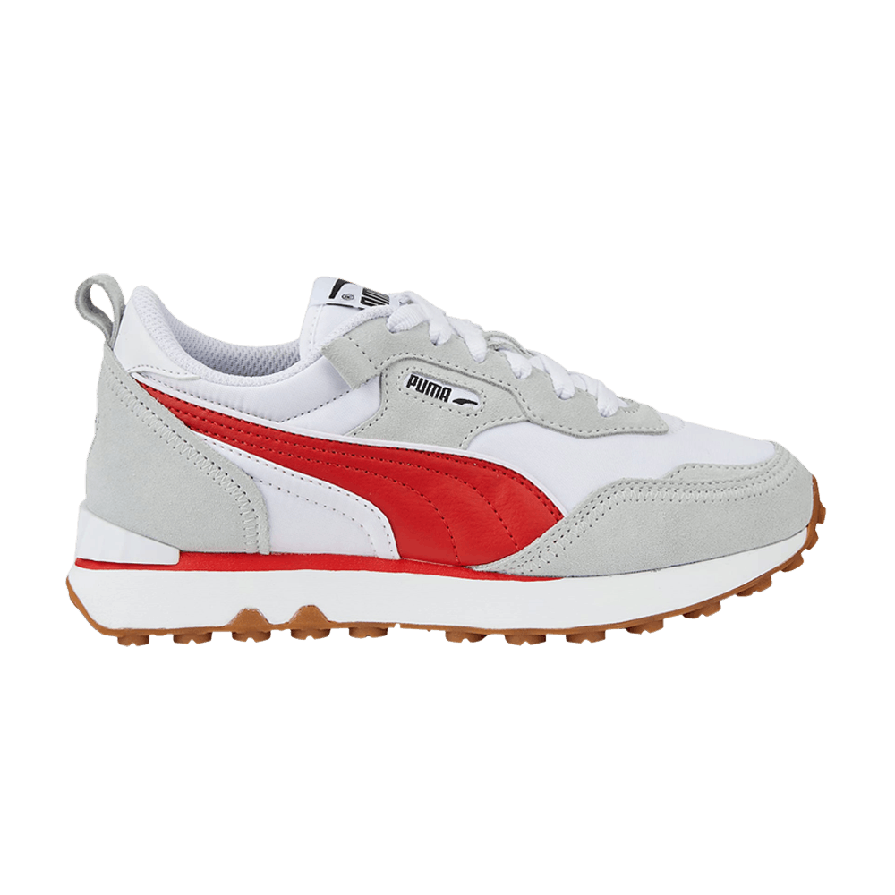 Pre-owned Puma Rider Fv Big Kid 'essentials - Platinum Grey Red' In White