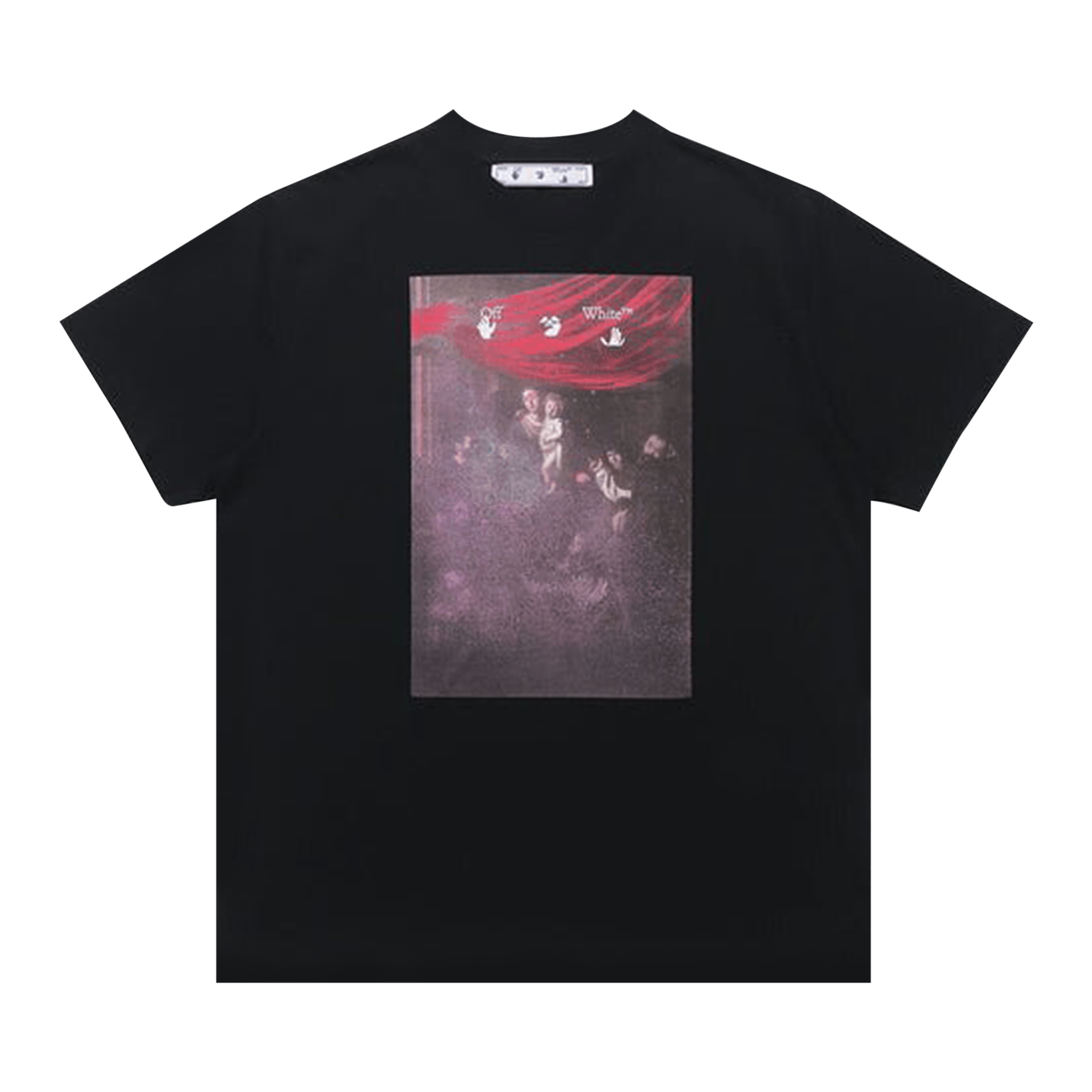 Pre-owned Off-white Sprayed Caravaggio Short-sleeve Over Tee 'black'