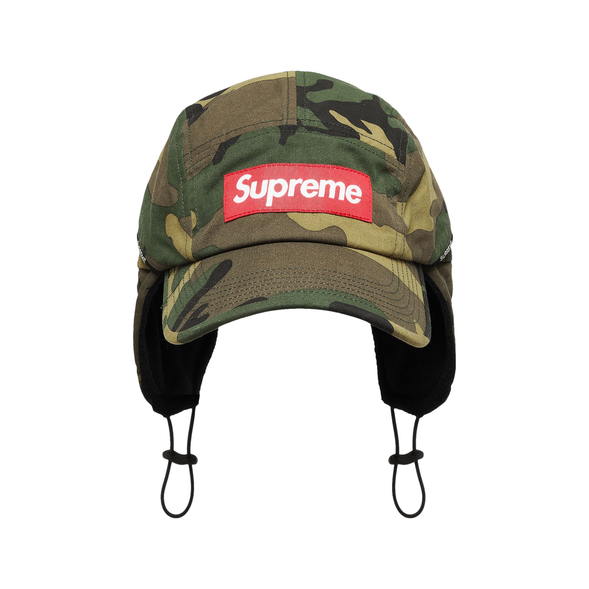 Pre-owned Supreme Packable Ear Flap Camp Cap 'woodland Camo' In Multi-color