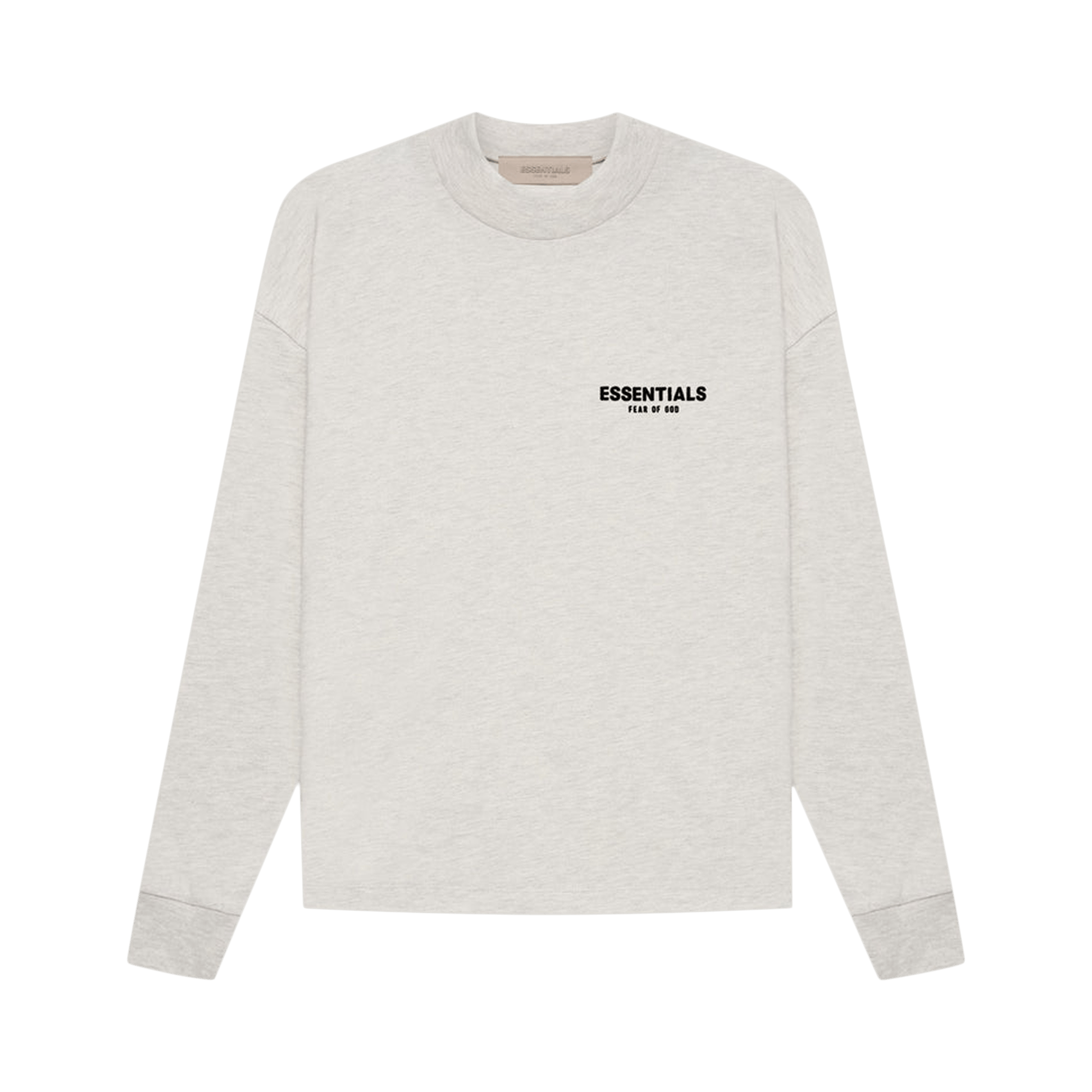 Pre-owned Essentials Fear Of God  Long-sleeve Tee 'light Oatmeal' In Grey