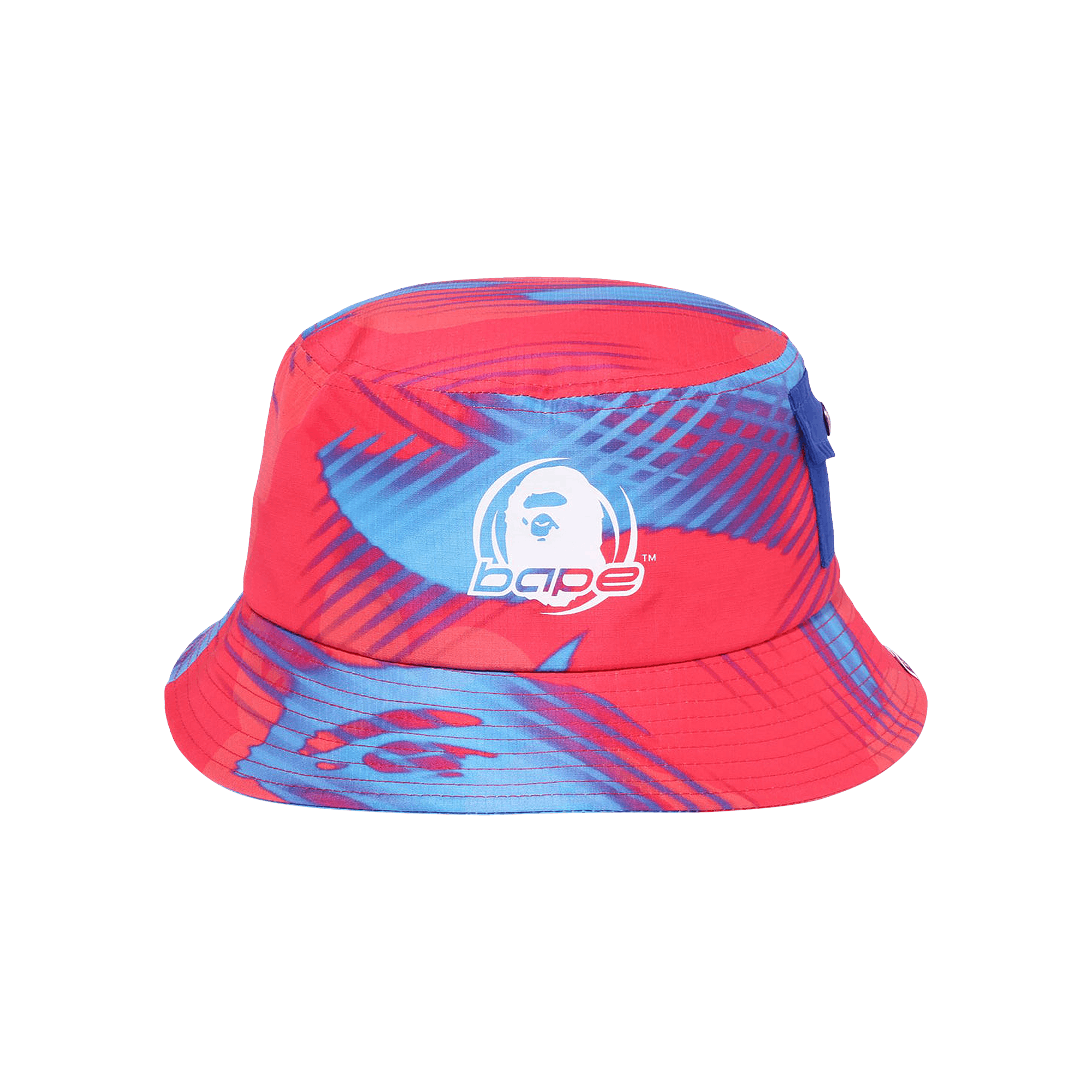 BAPE Stroke Camo Pocket Bucket Hat 'Red'