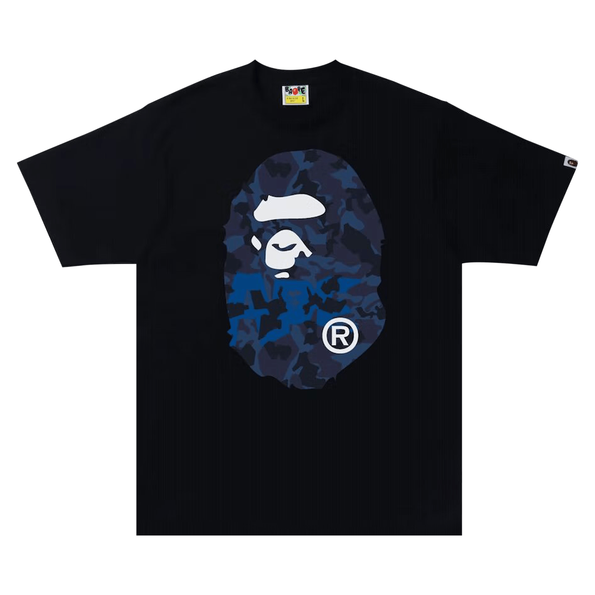BAPE Sand Camo Big Ape Head Tee 'Black/Navy'