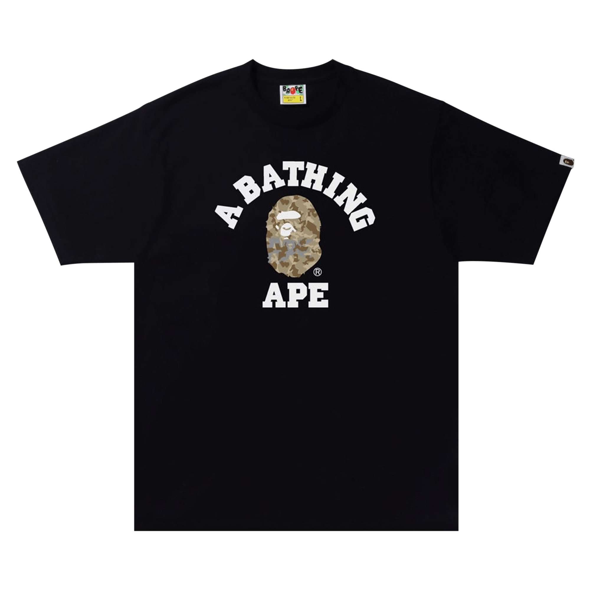 BAPE Sand Camo College Tee 'Black/Beige'