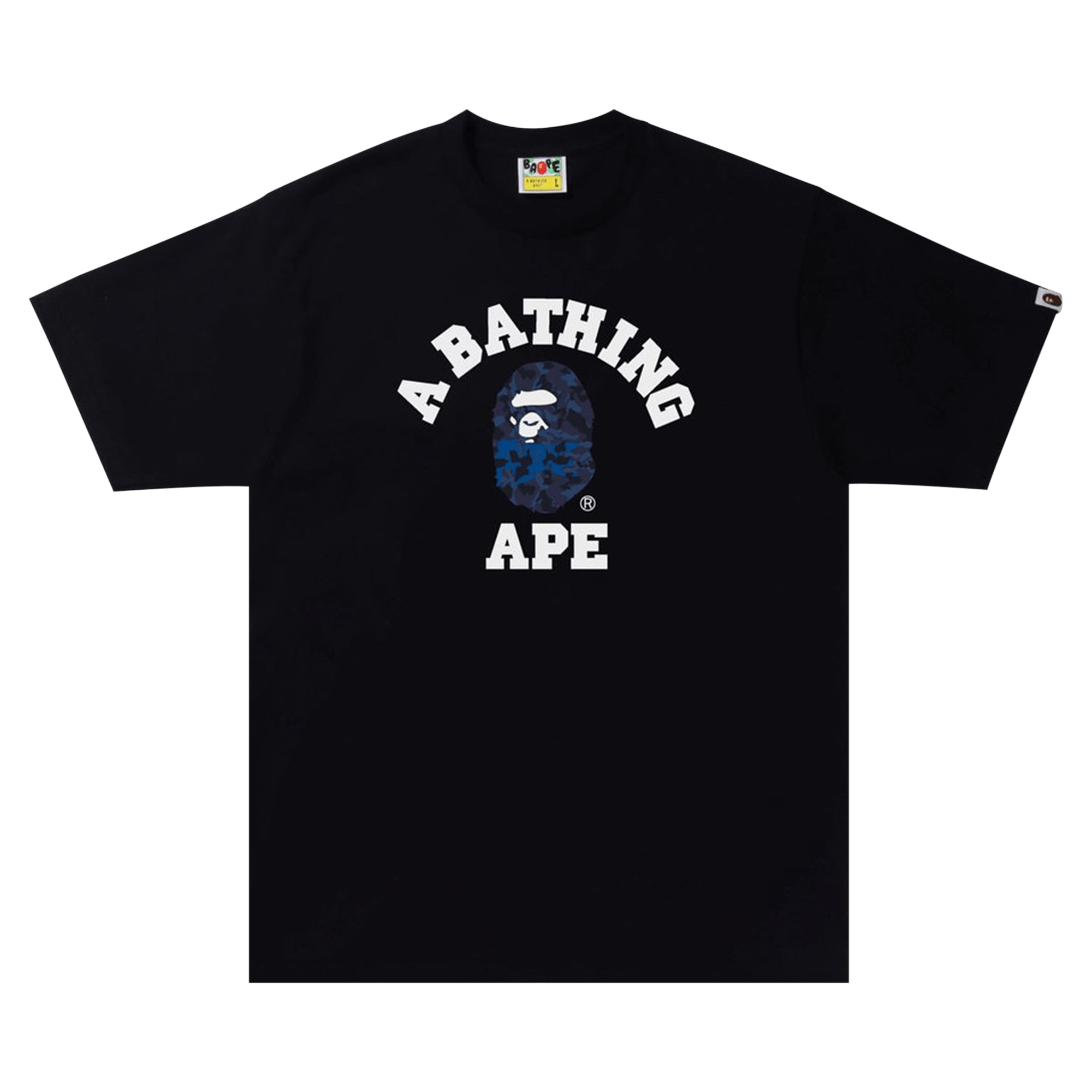 BAPE Sand Camo College Tee 'Black/Navy'