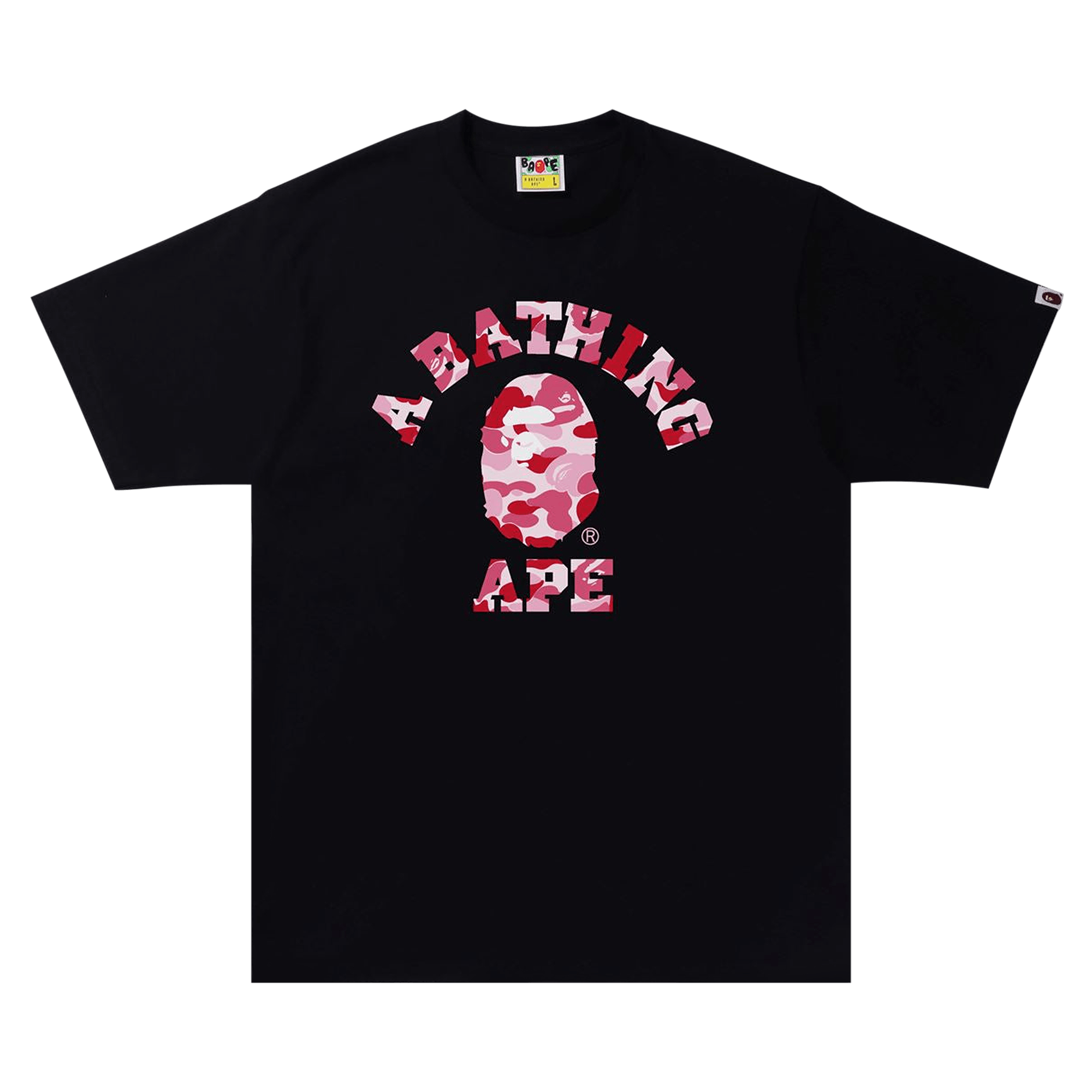 BAPE ABC Camo College Tee 'Black/Pink'