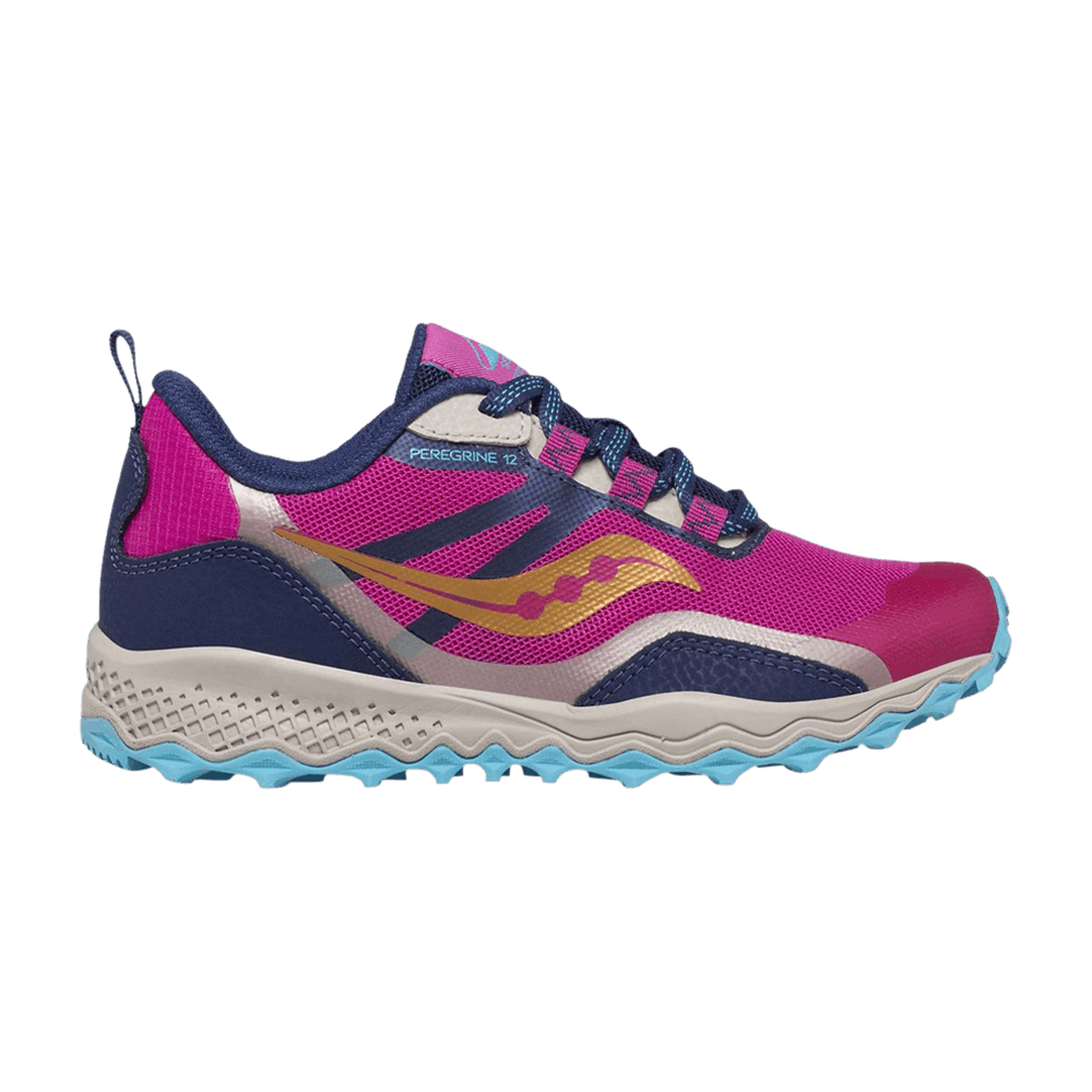Saucony Peregrine 12 Shield Big Kid 'Navy Turquoise Pink'