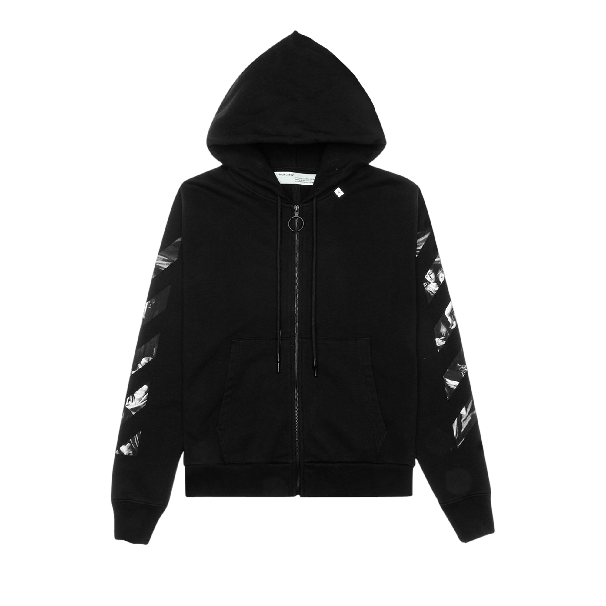 Off-White Caravaggio Square Slim Zip Hoodie 'Black/Multicolor'