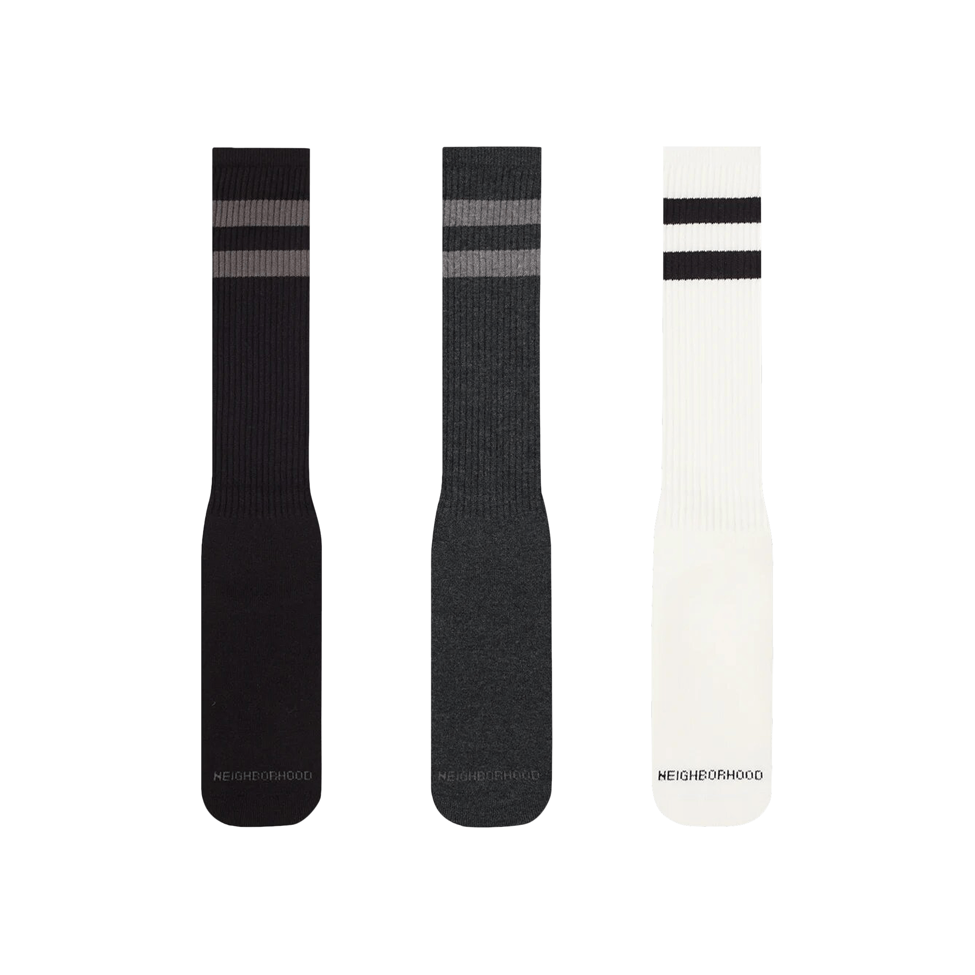 Pre-owned Neighborhood 3 Pack Full Length Striped Socks 'multi' In Multi-color