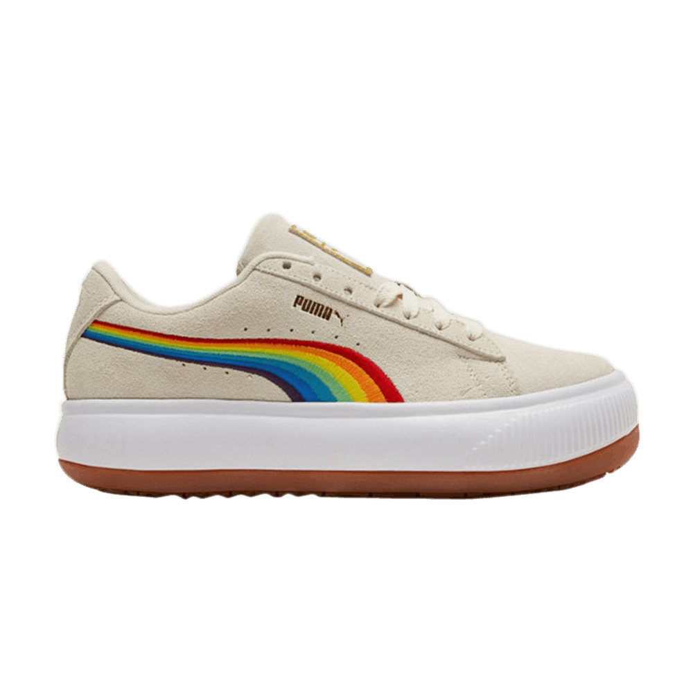 Pre-owned Puma Wmns Suede Mayu 'rainbow - Whisper White' In Cream
