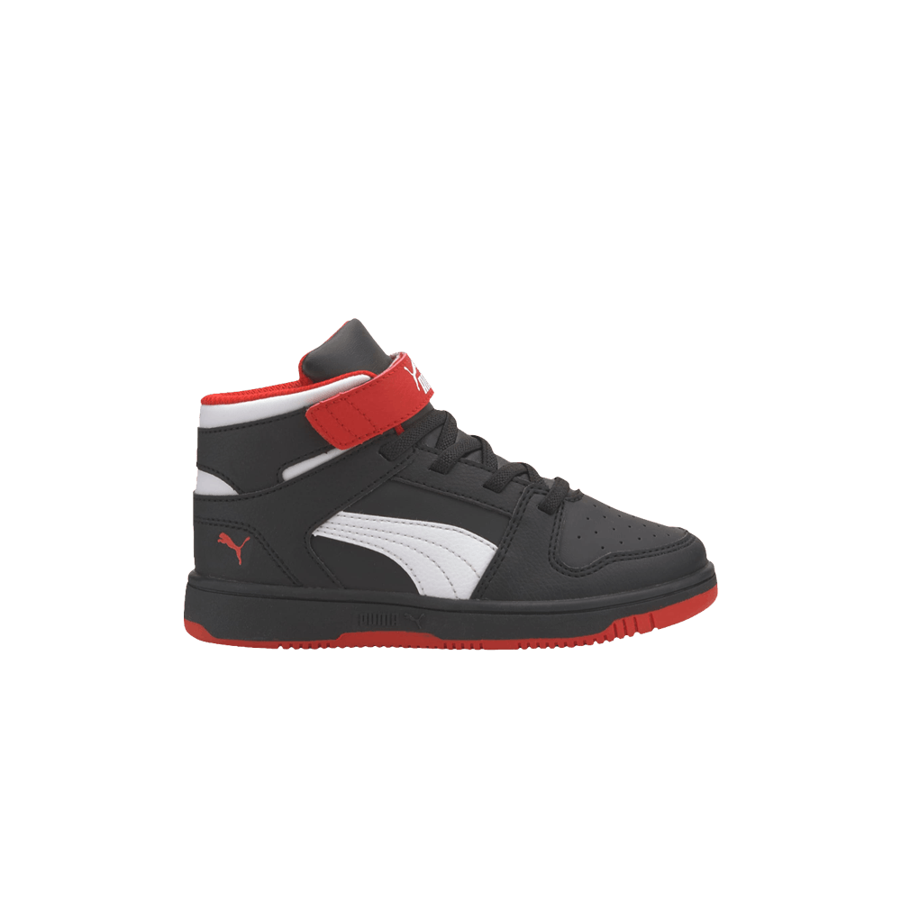 Pre-owned Puma Rebound Layup Little Kid 'black High Risk Red'