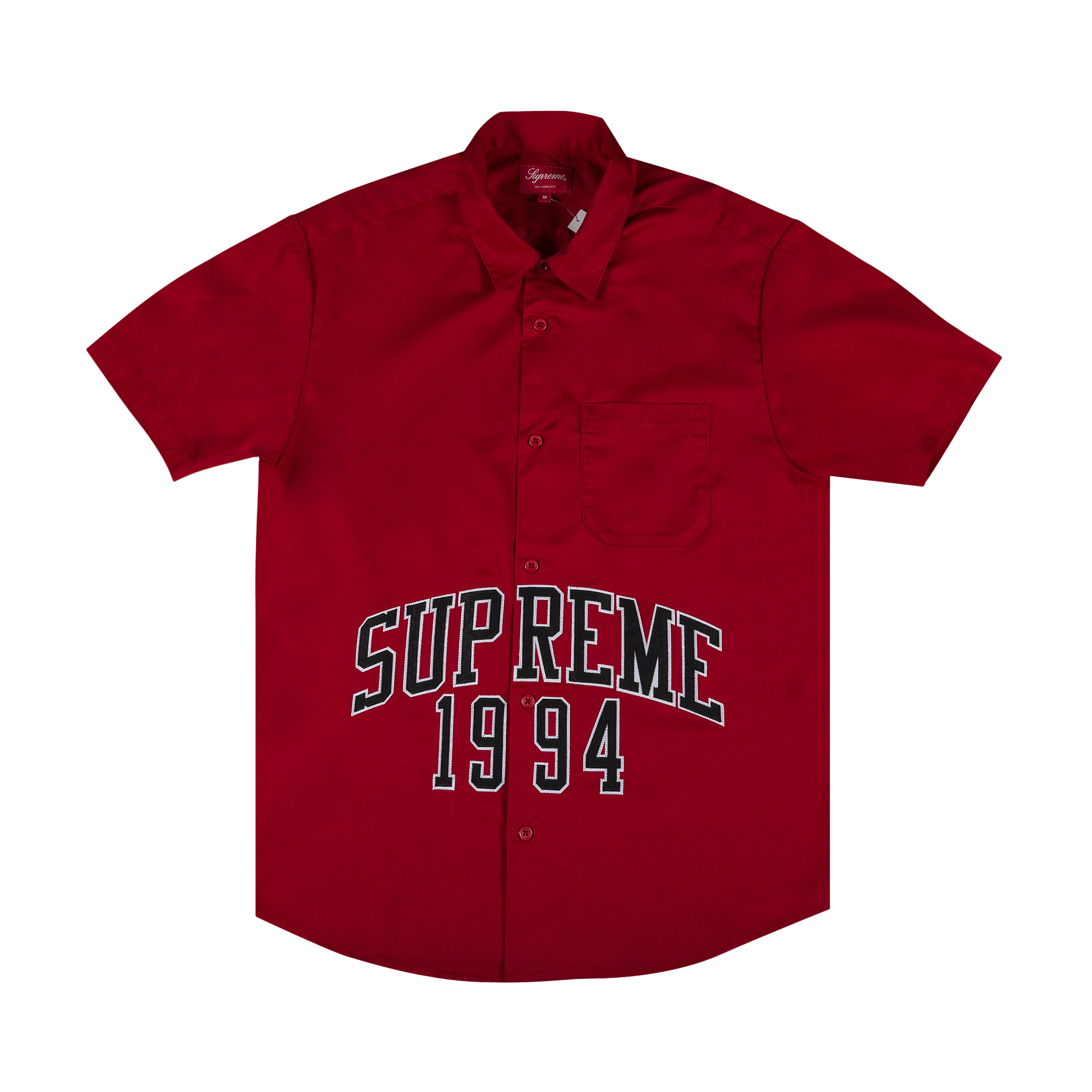 Supreme Arc Logo Short-Sleeve Work Shirt 'Red'