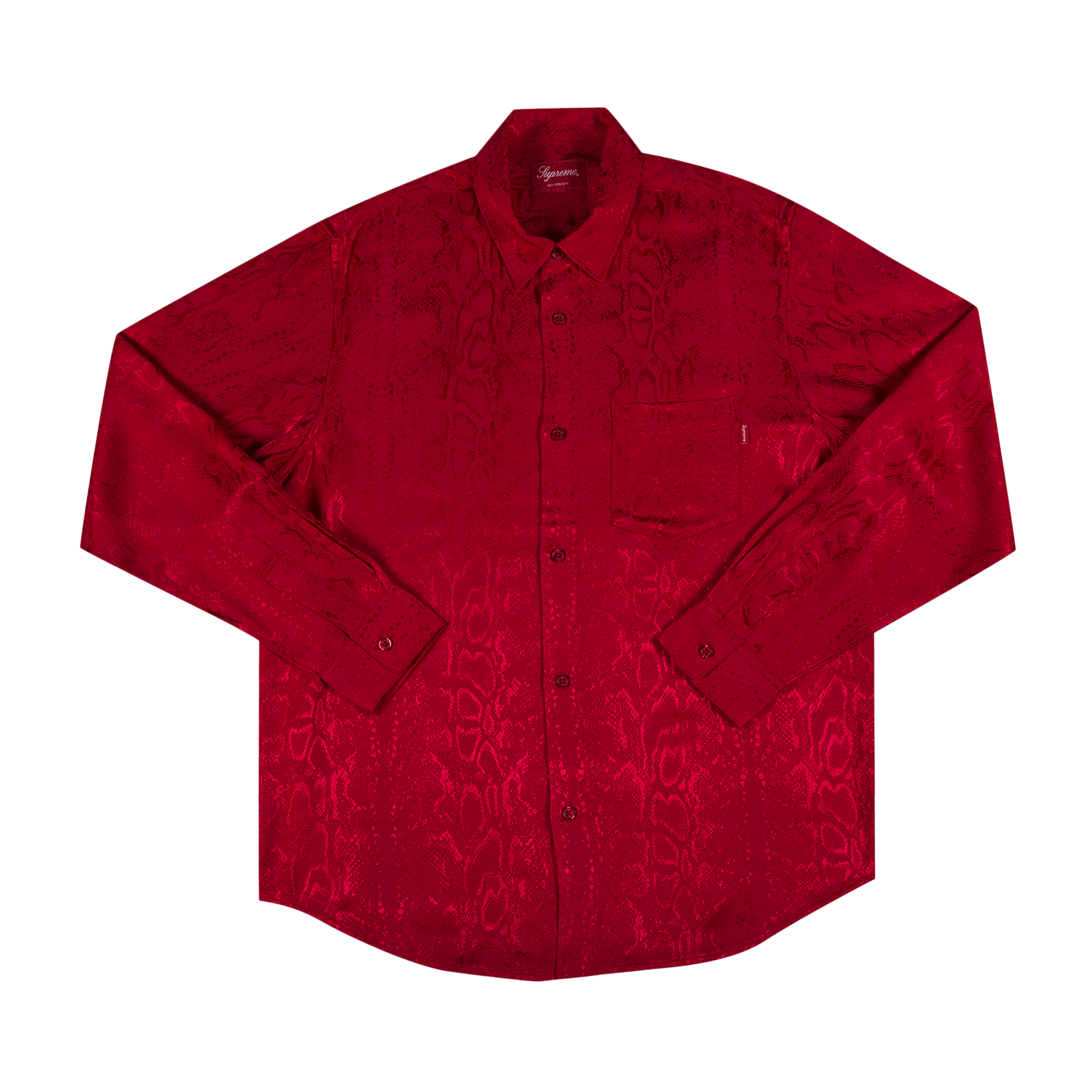 Supreme Snakeskin Jacquard Shirt 'Red'