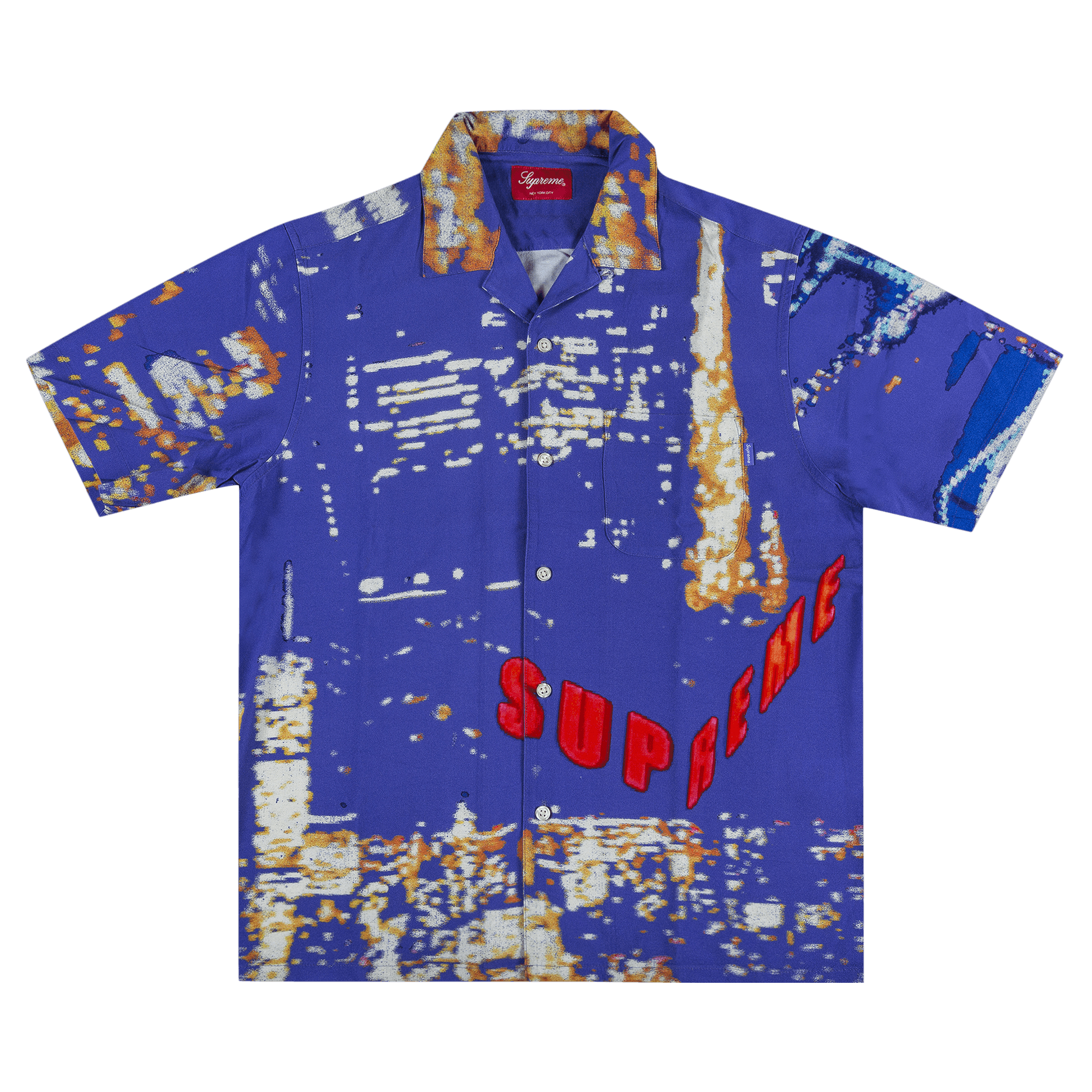 Supreme City Lights Rayon Short-Sleeve Shirt 'Purple'