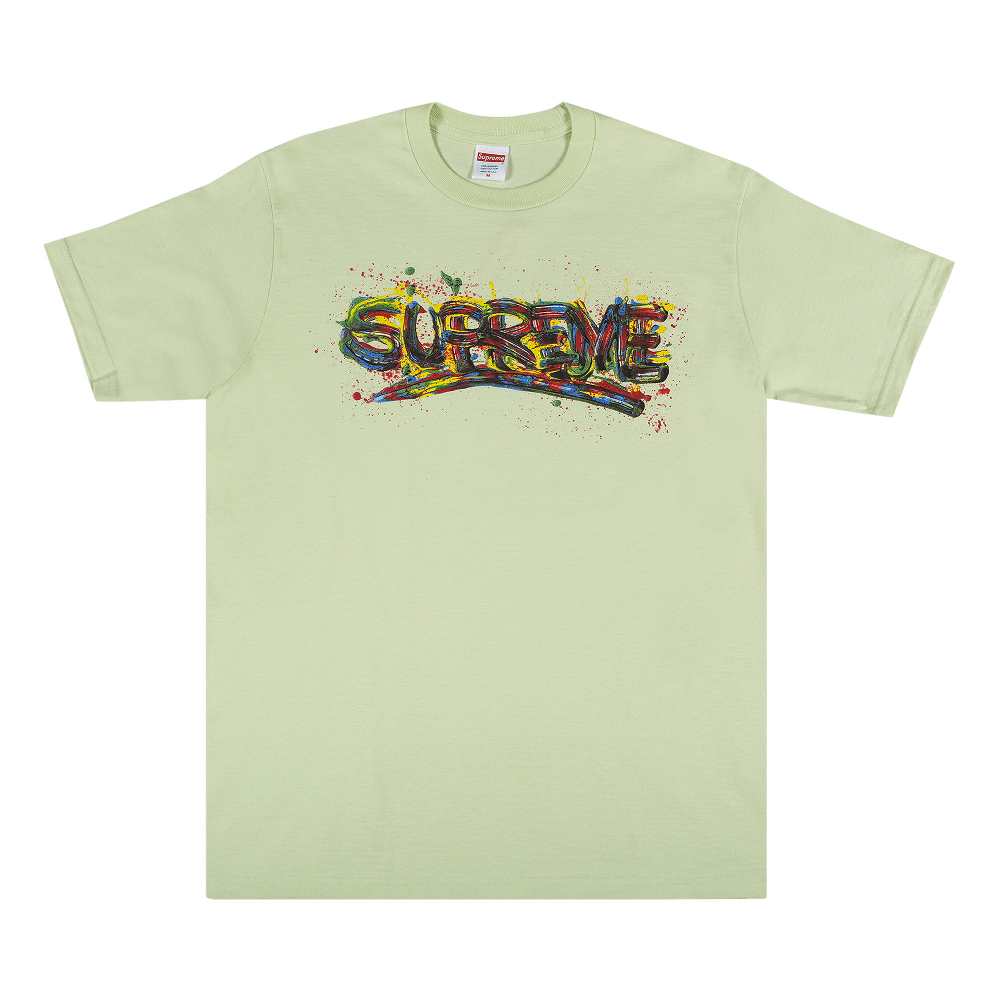 Supreme Paint Logo Tee 'Pale Mint'