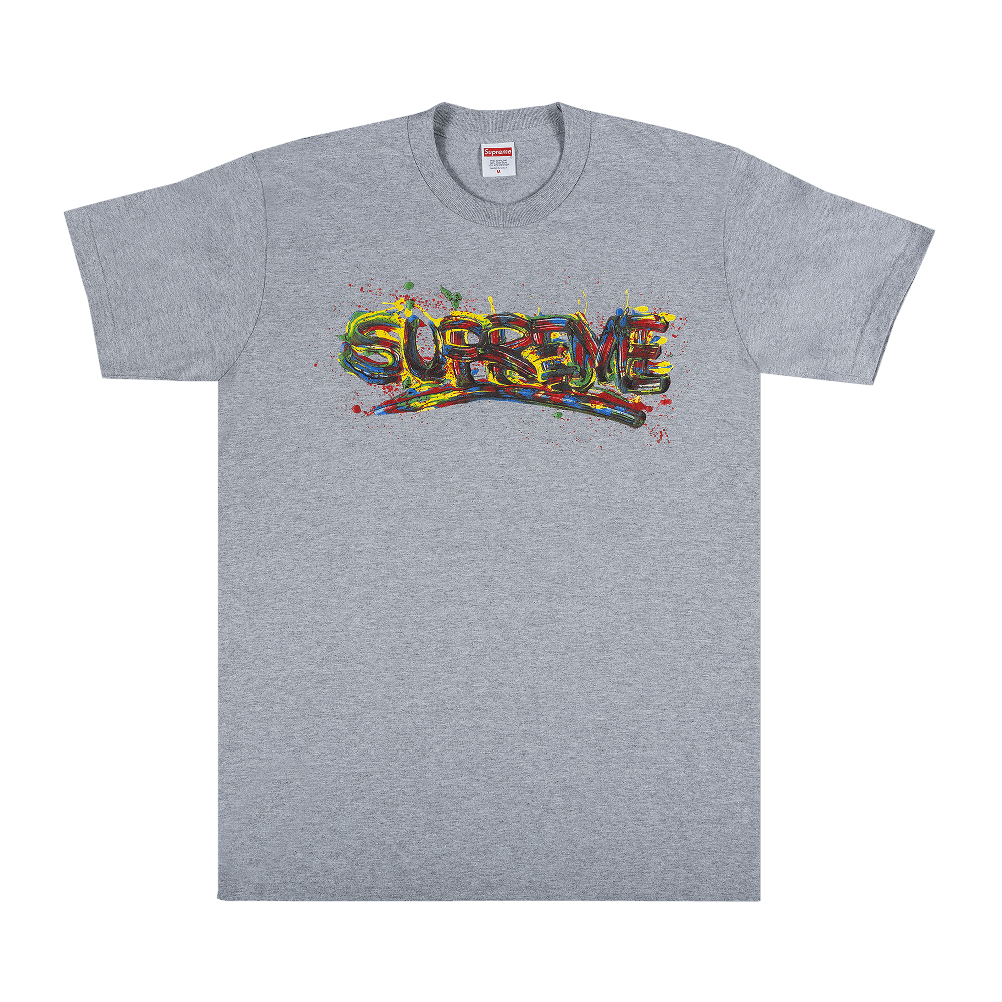 Supreme Paint Logo Tee 'Heather Grey'