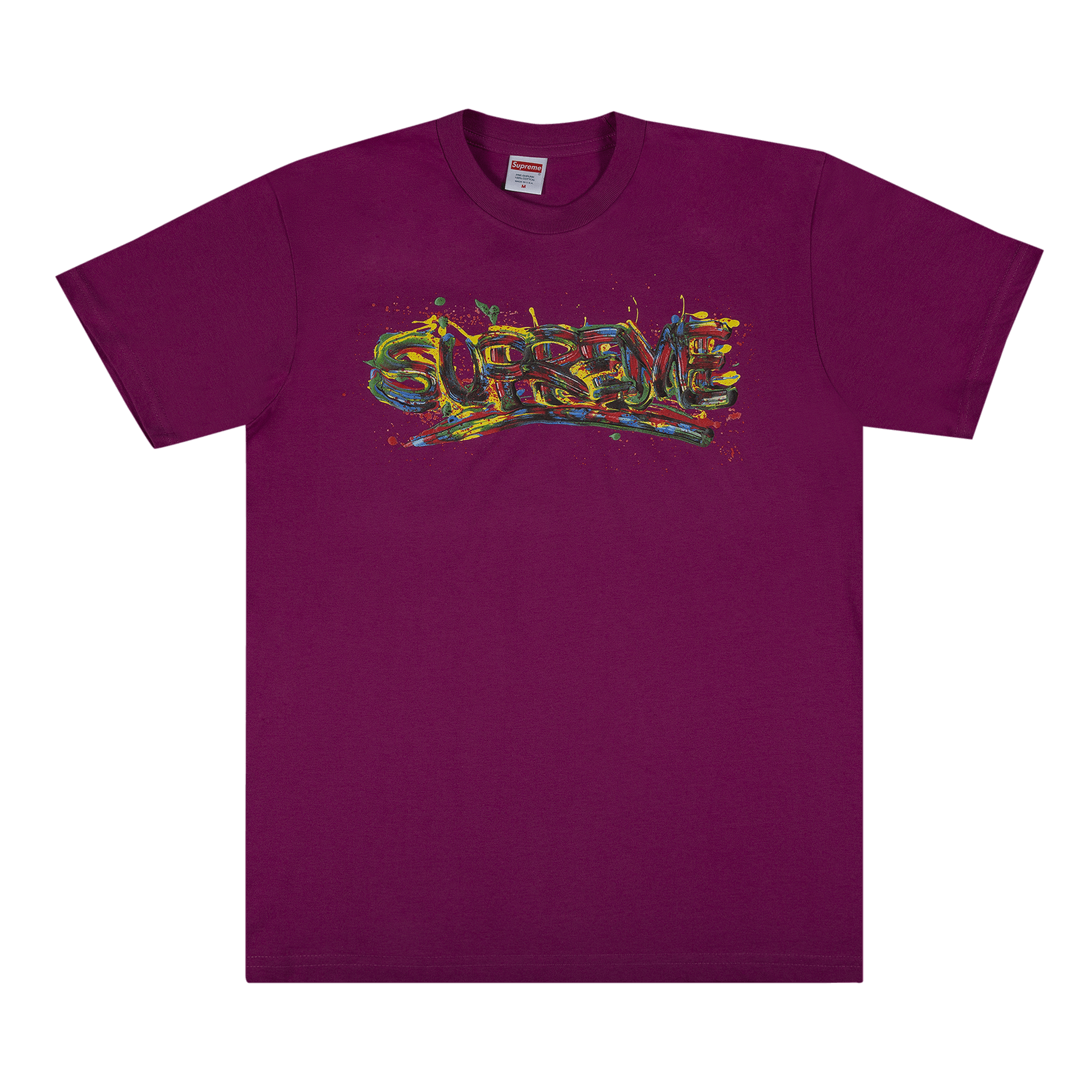 Supreme Paint Logo Tee 'Magenta'
