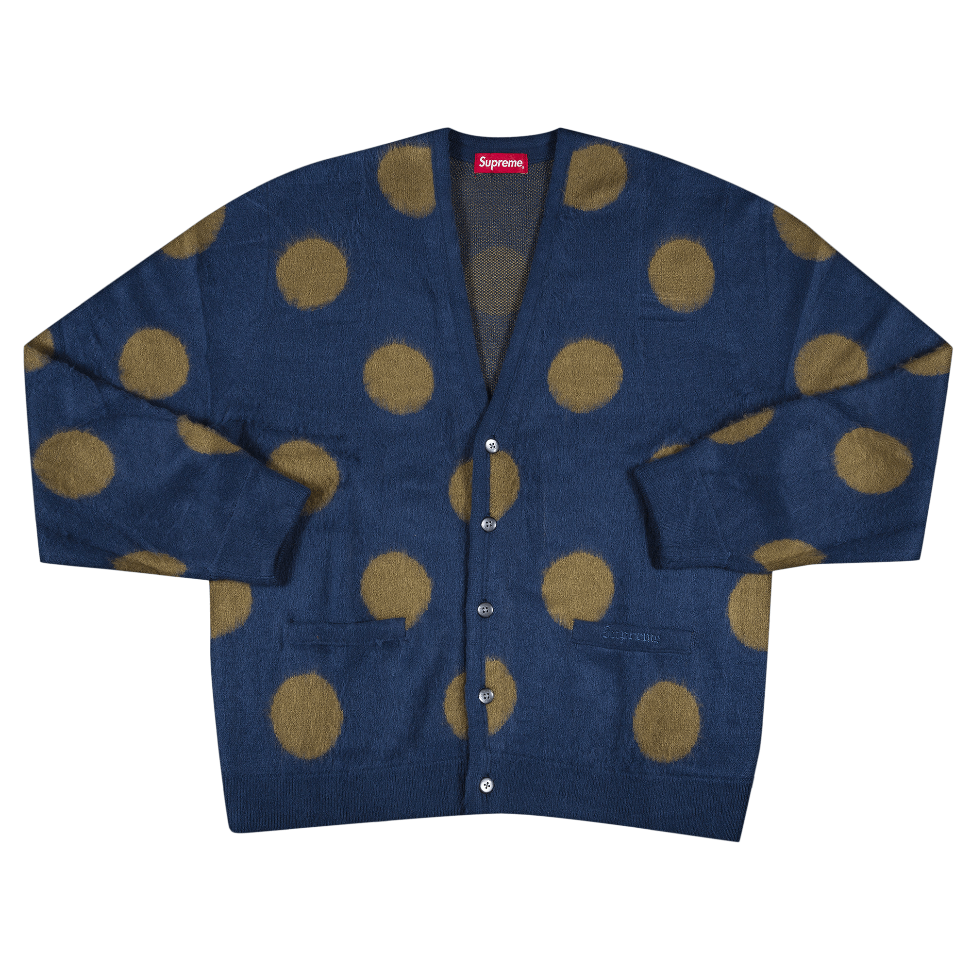 Supreme Brushed Polka Dot Cardigan 'Navy'