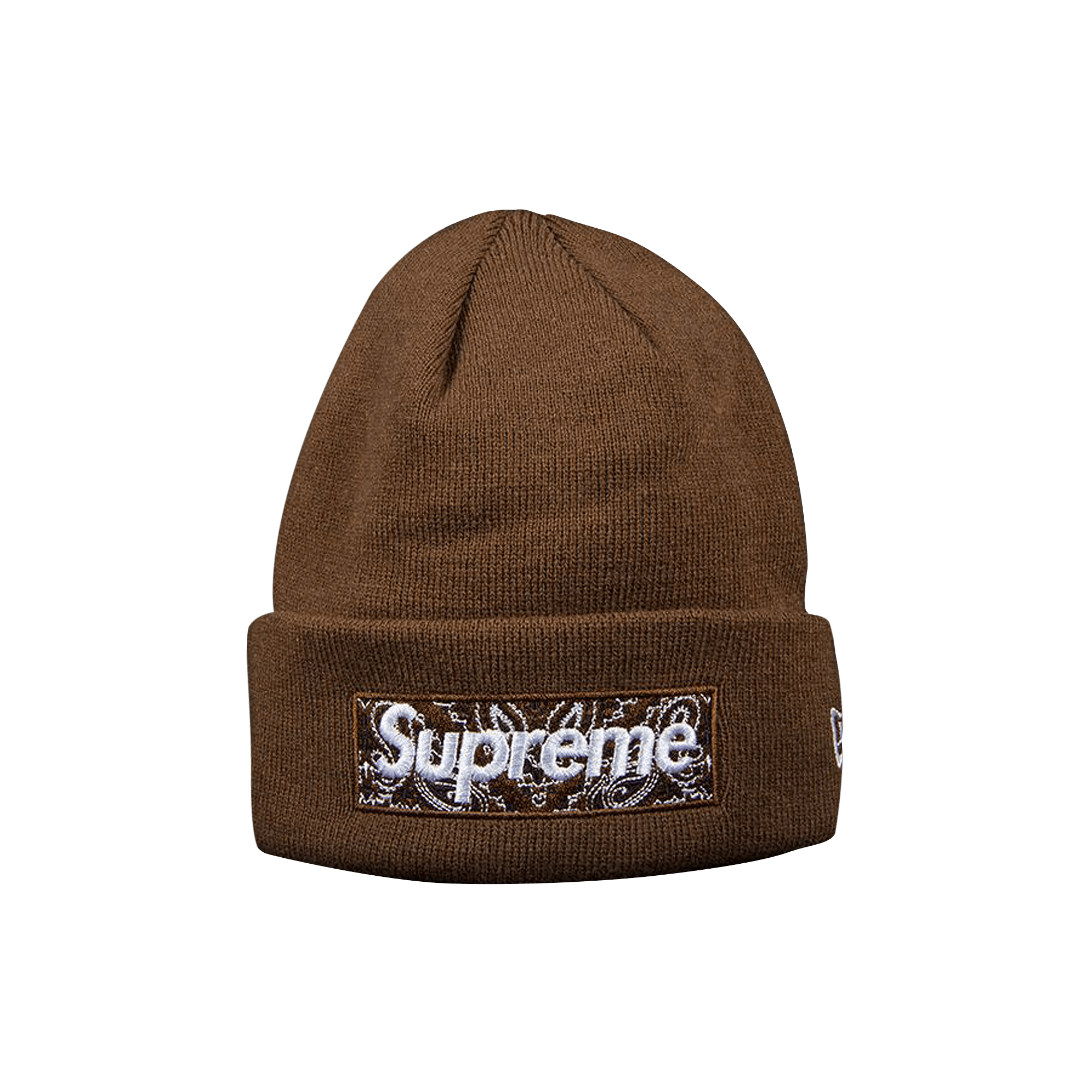 Supreme x New Era Bandana Box Logo Beanie 'Dark Brown'