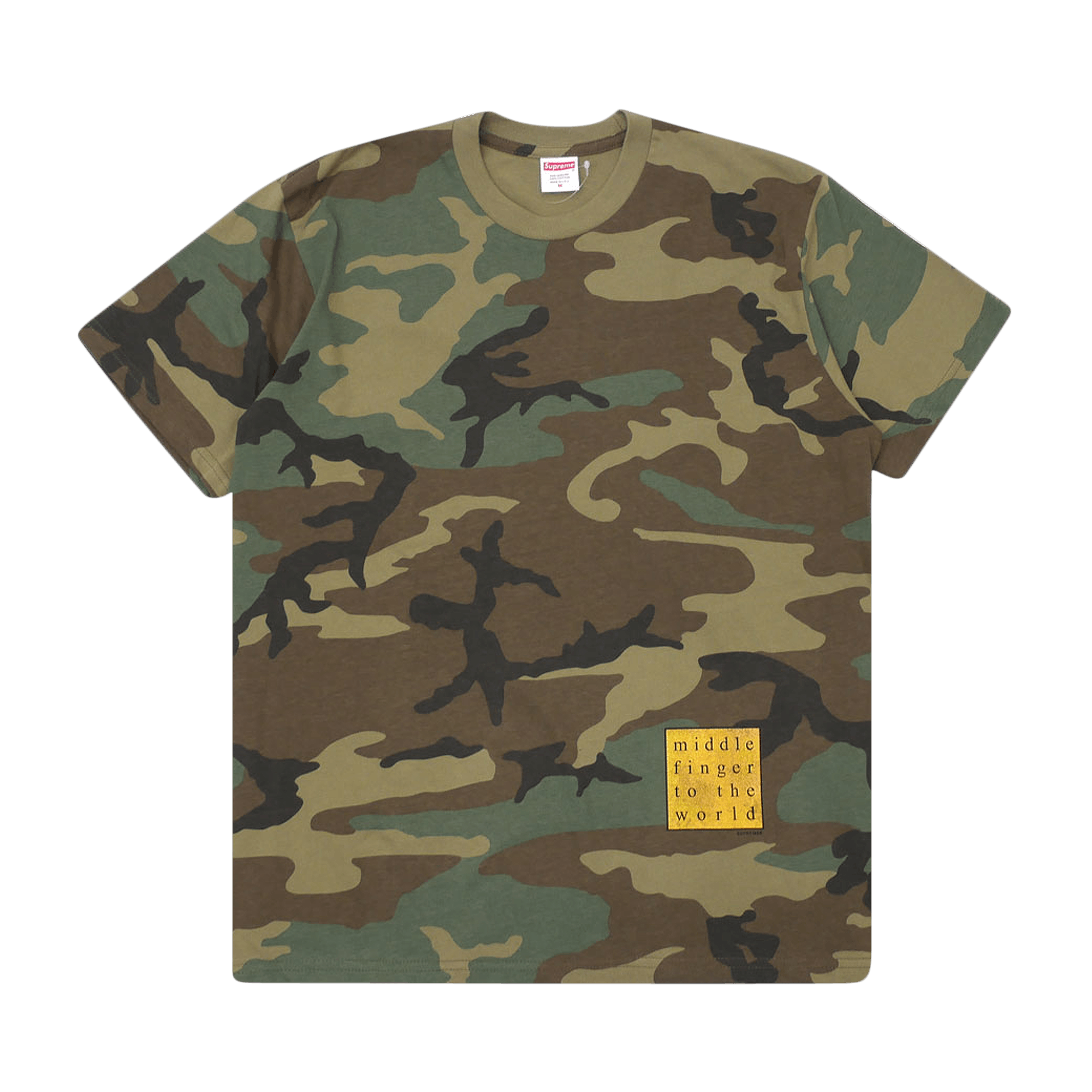 Supreme Middle Finger to the World Tee 'Woodland Camo'
