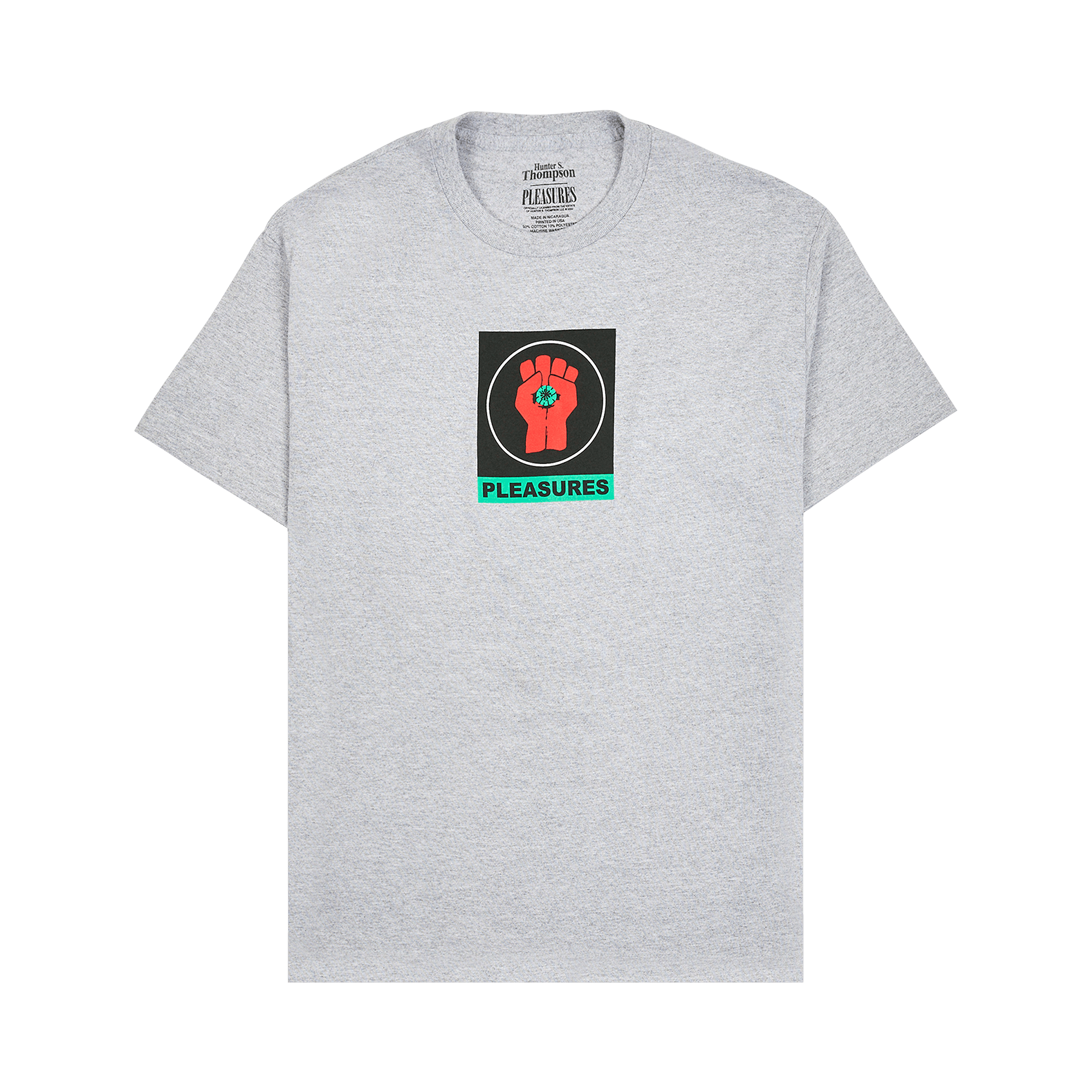 Pleasures Badge T-Shirt 'Heather Grey'