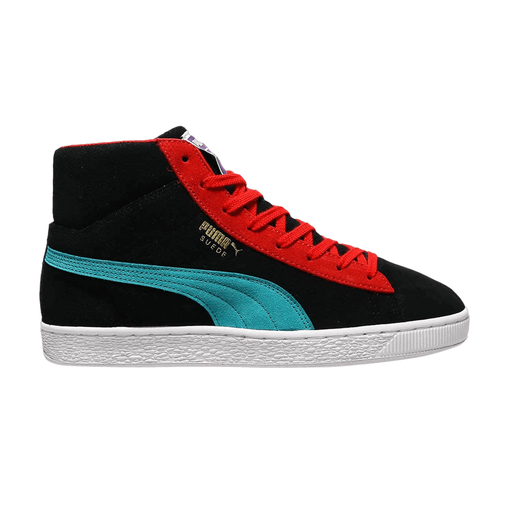 Pre-owned Puma Suede Mid 21 'black Viridian Green Red'