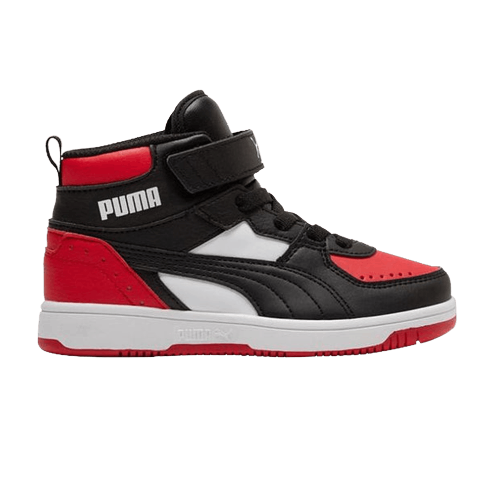 Pre-owned Puma Rebound Joy Ac Little Kid 'black White High Risk Red'