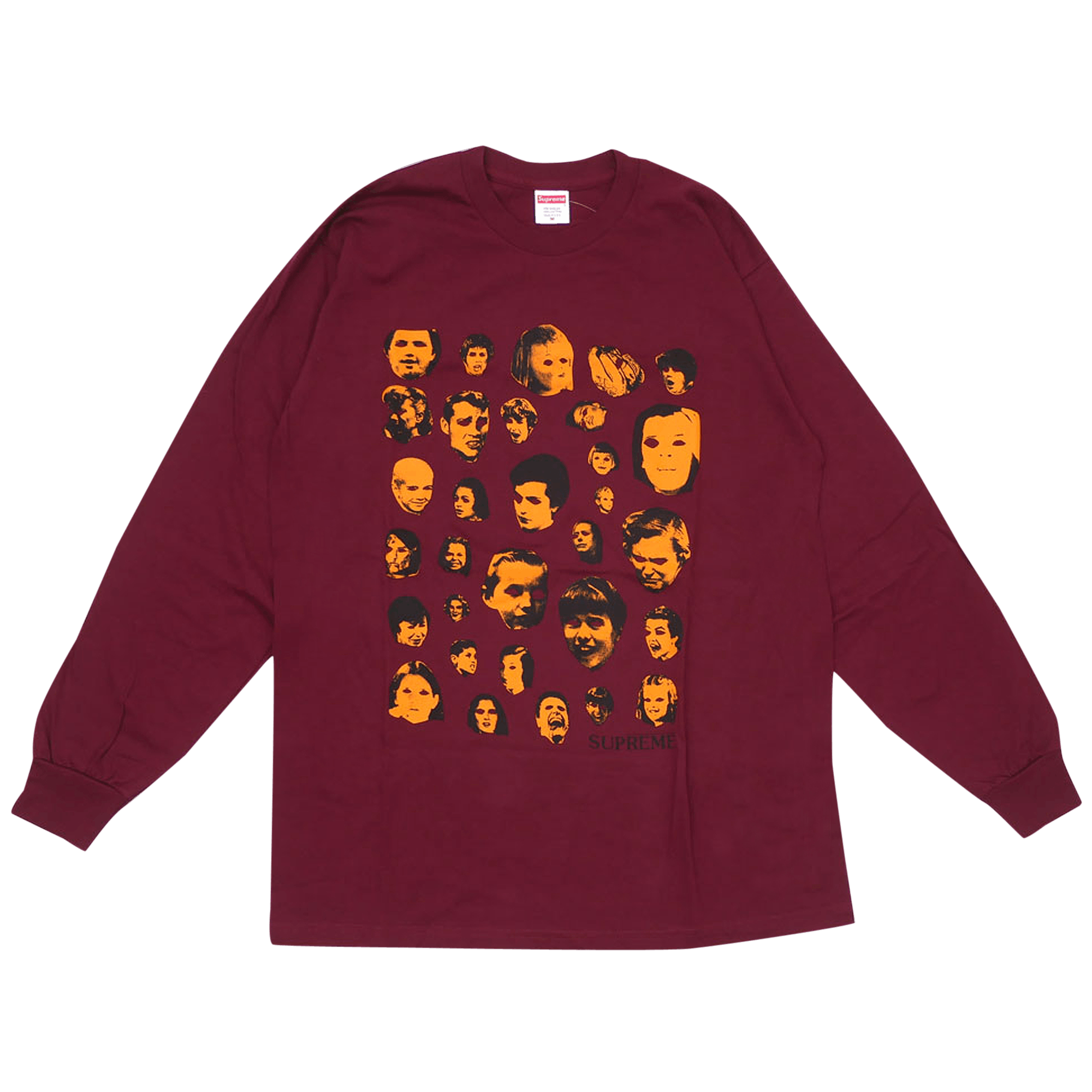 Supreme Faces Long-Sleeve Tee 'Burgundy'