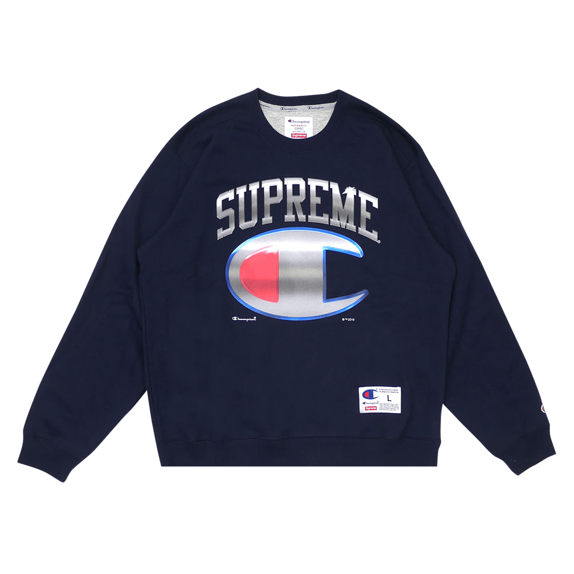 Supreme x Champion Chrome Crewneck 'Navy'
