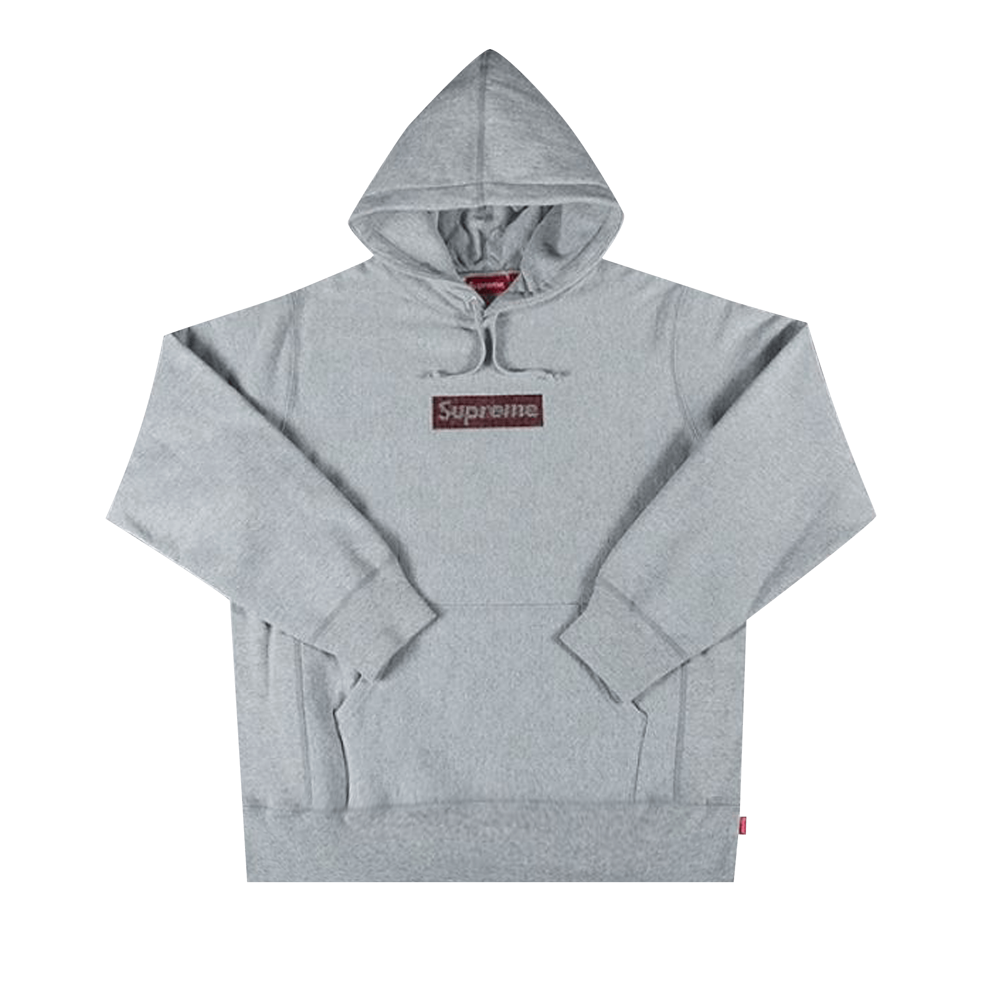 Supreme x Swarovski Box Logo Hooded Sweatshirt 'Heather Grey'