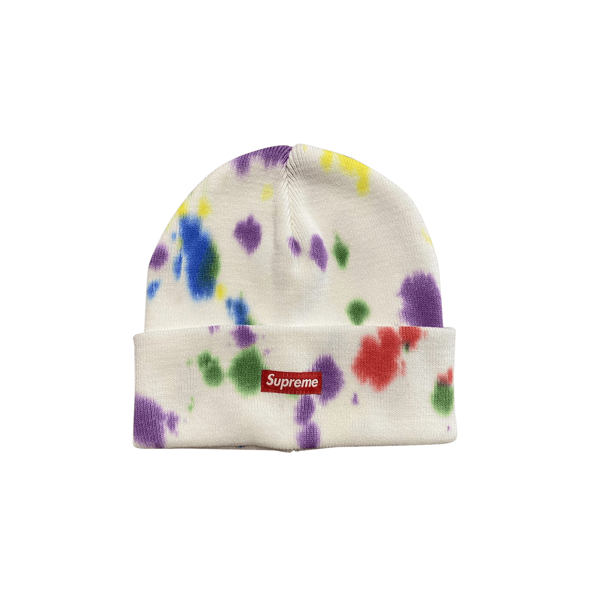 Supreme Splatter Dyed Beanie 'White'