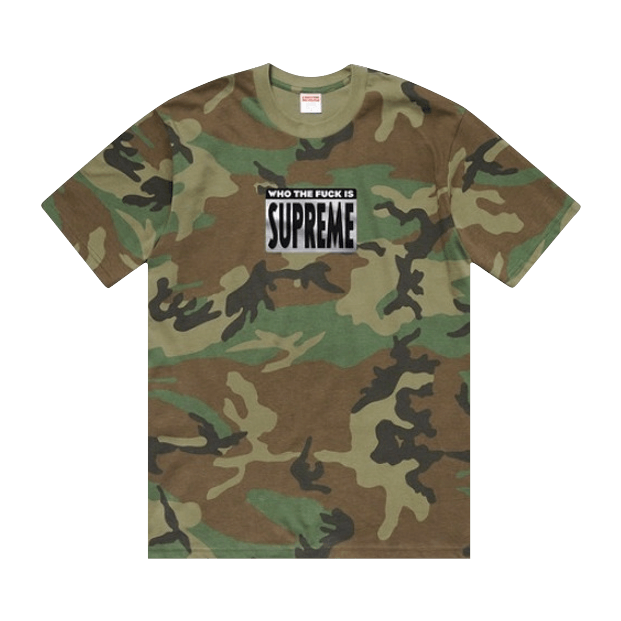 Supreme Who The Fuck Tee 'Woodland Camo'