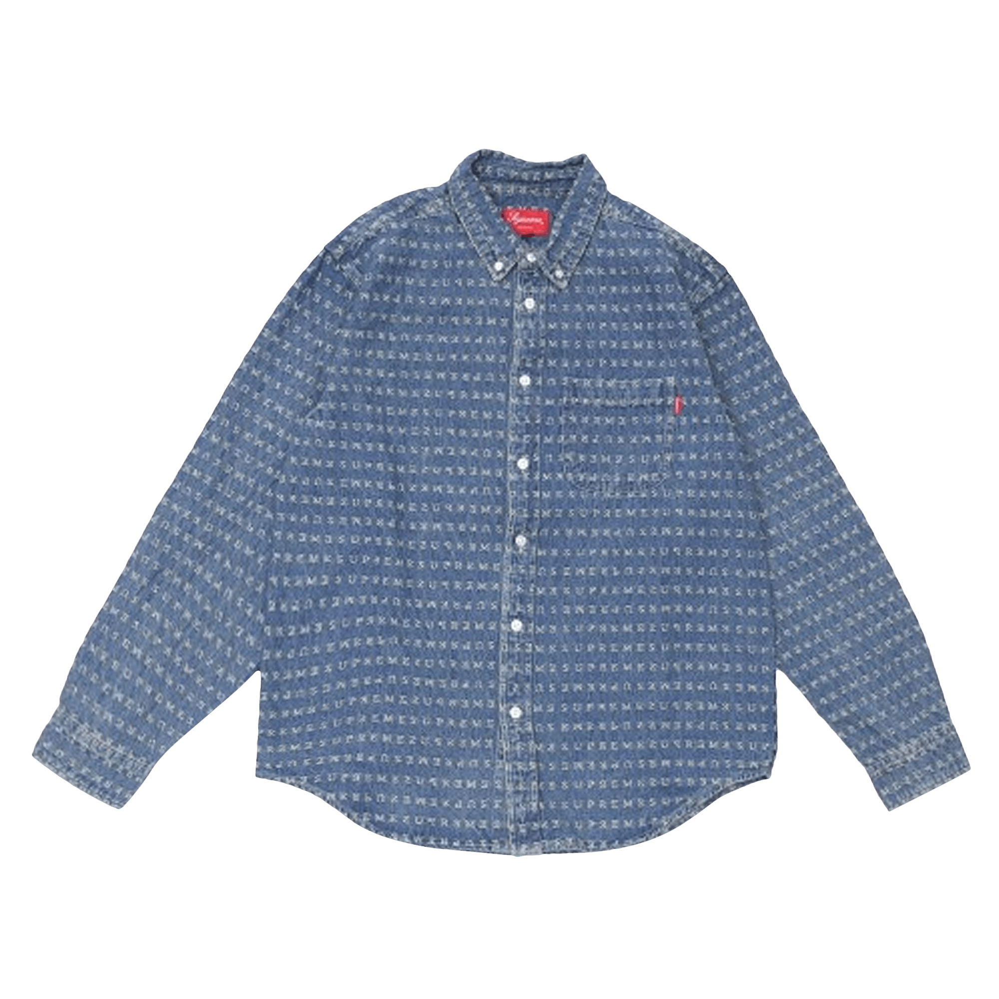 Supreme Jacquard Logos Denim Shirt 'Blue'