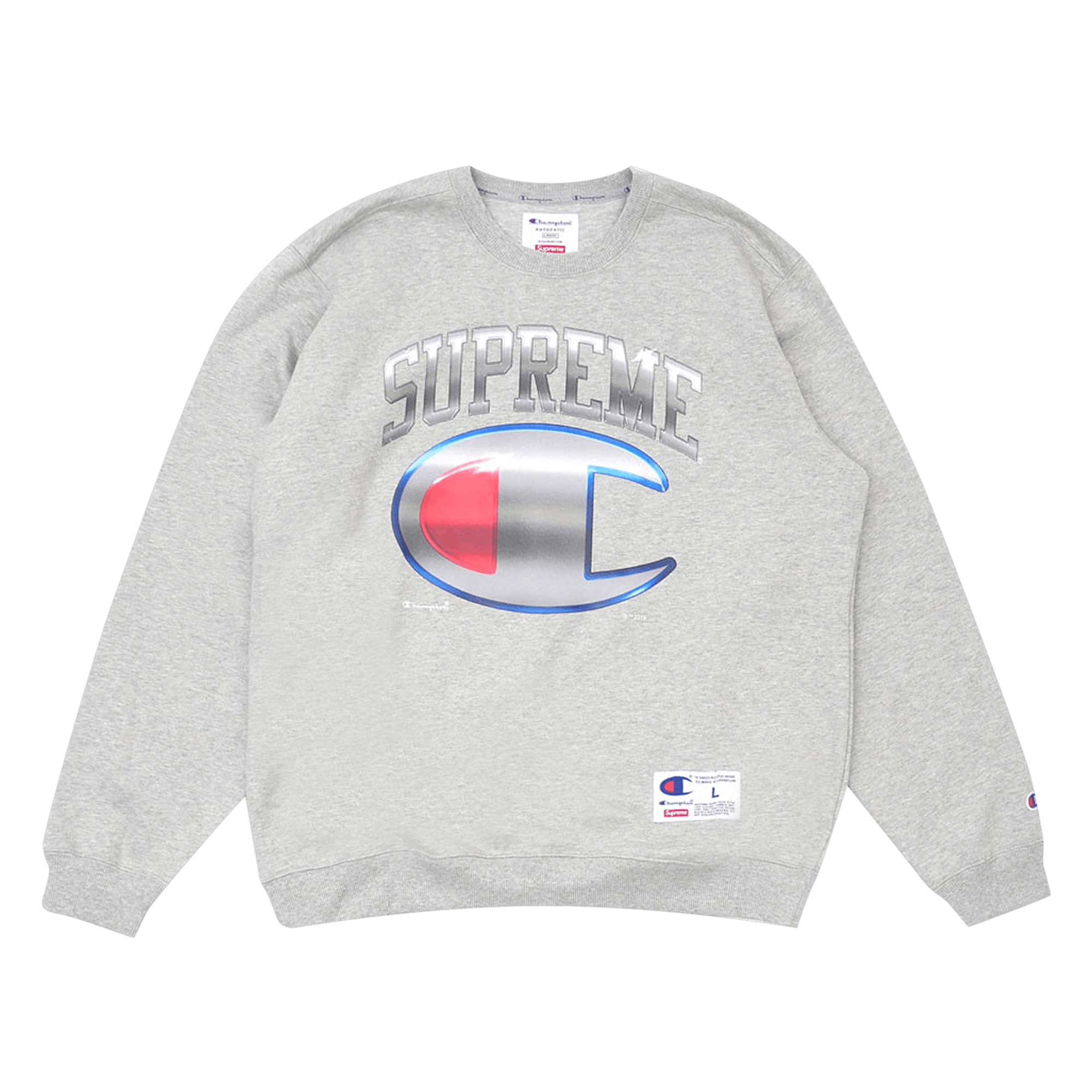 Supreme x Champion Chrome Crewneck 'Heather Grey'