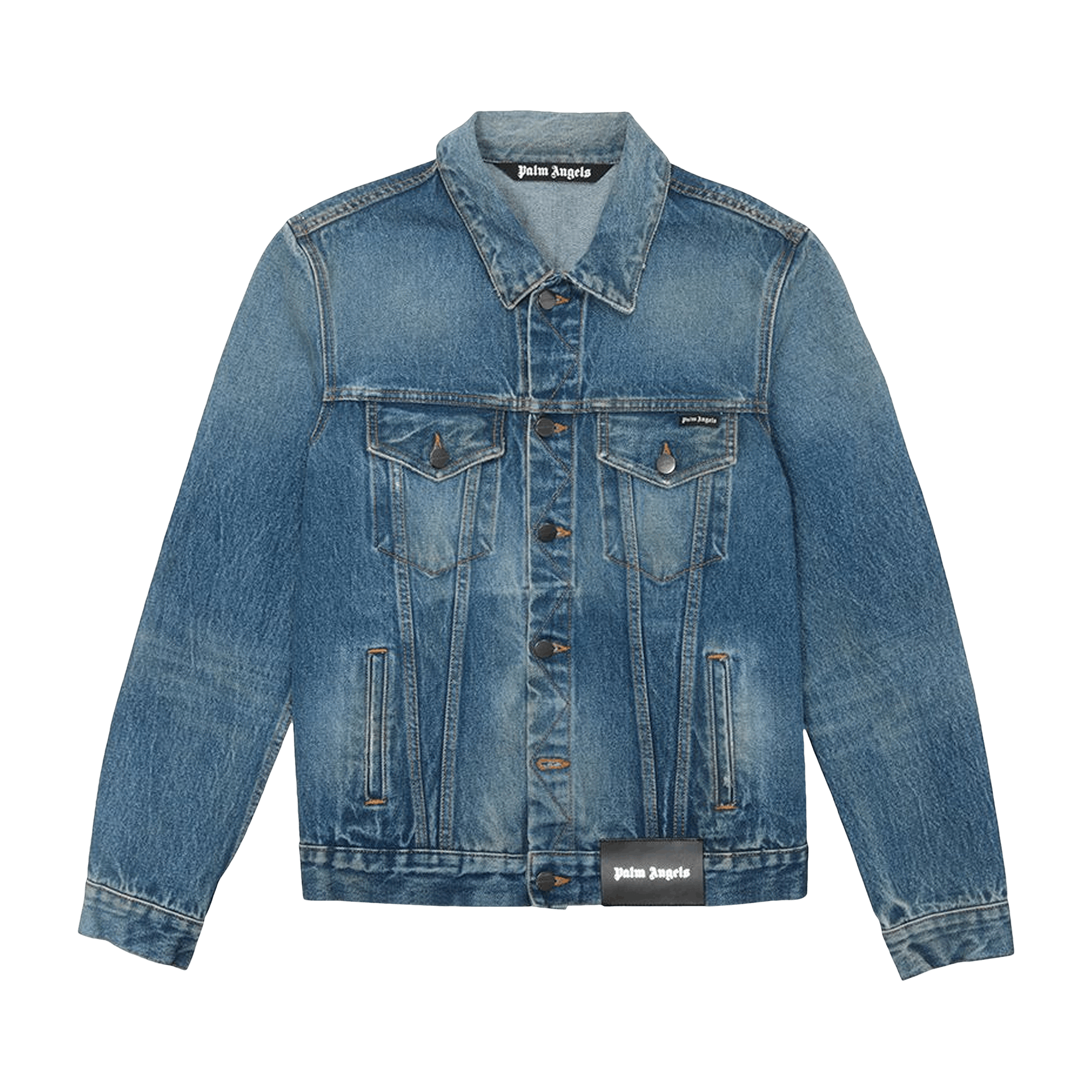 Palm Angels College Eagle Denim Jacket 'Light Blue/Ochre Yellow'