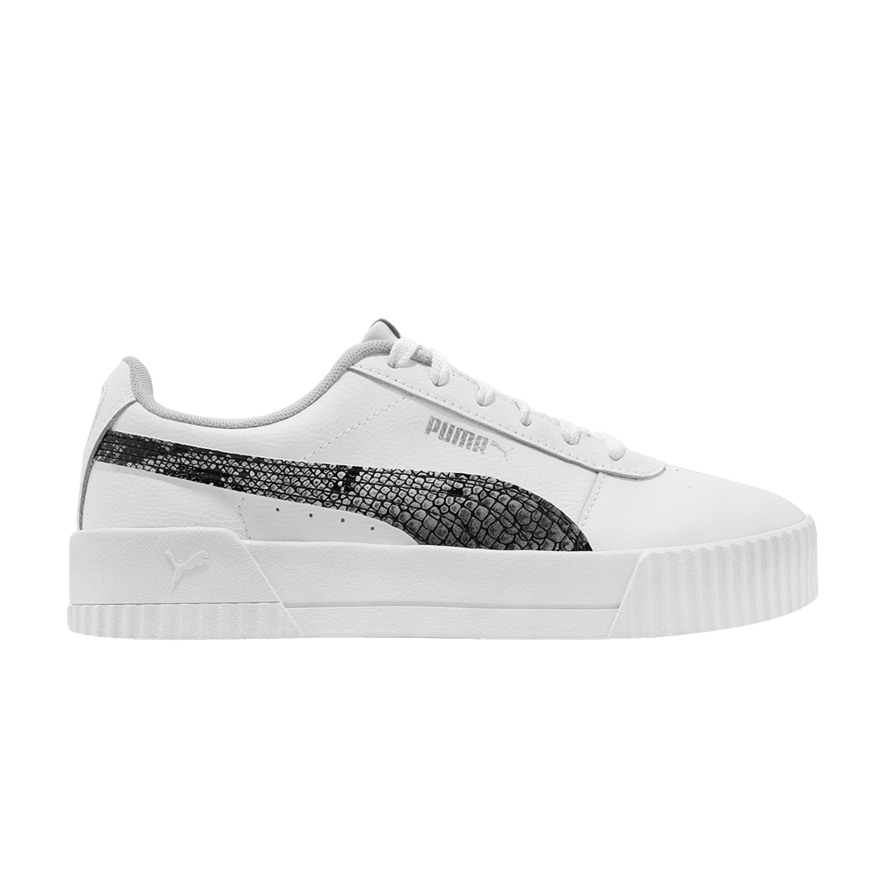 Pre-owned Puma Wmns Carina Leather Fs 'snakeskin - Grey Violet' In White