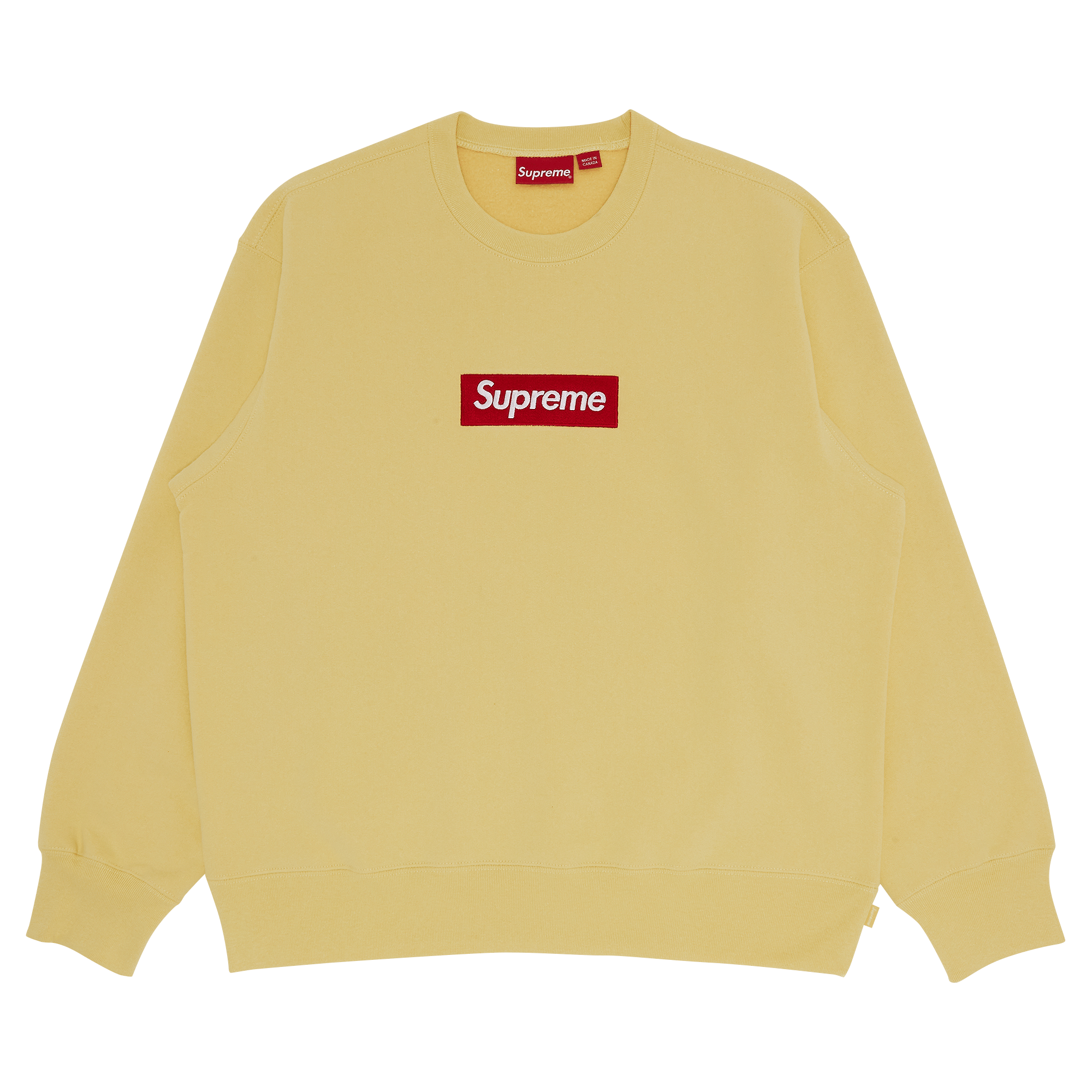Supreme Box Logo Crewneck 'Pale Yellow'